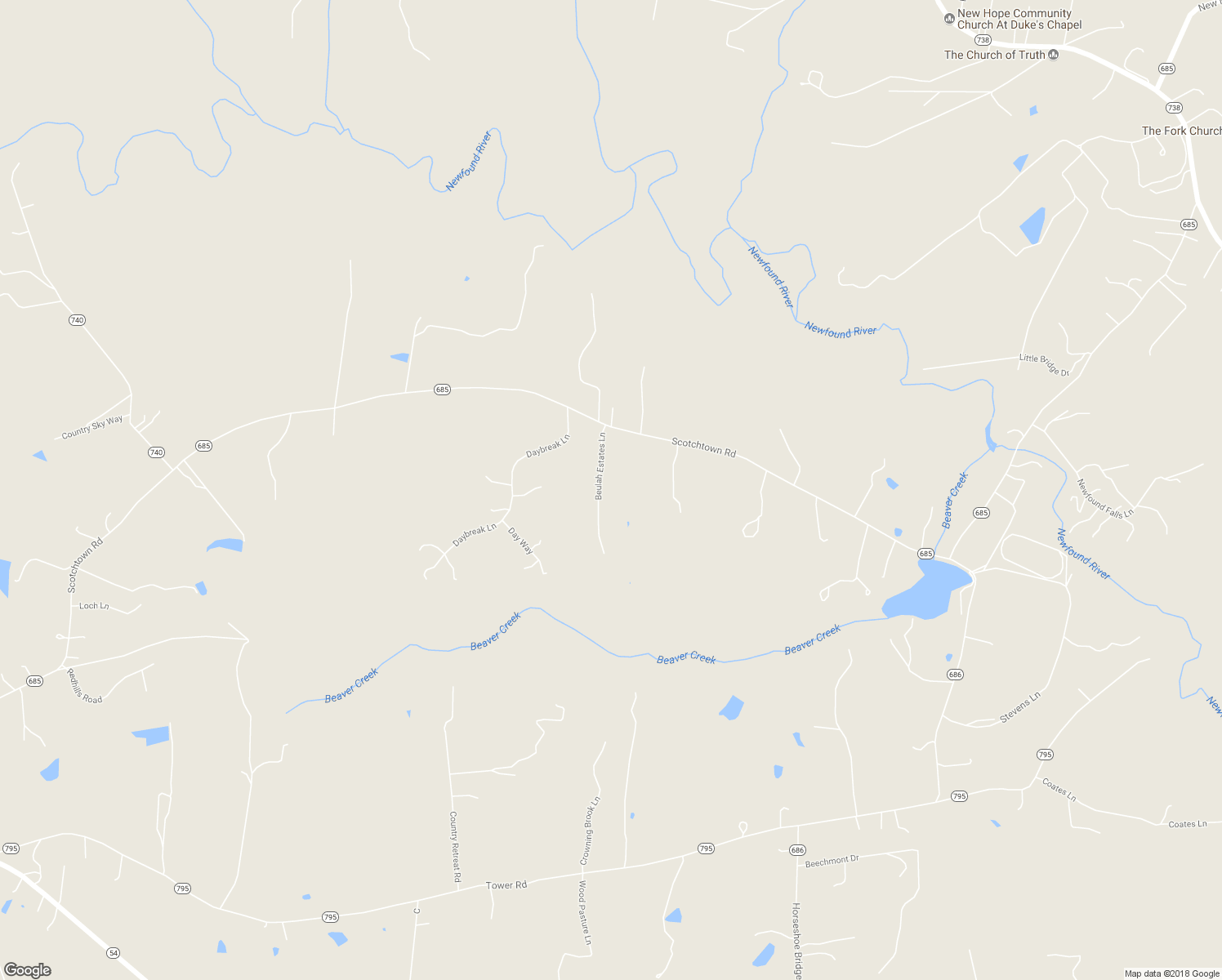 map of restaurants, bars, coffee shops, grocery stores, and more near 16036 Beulah Estates Lane in Beaverdam