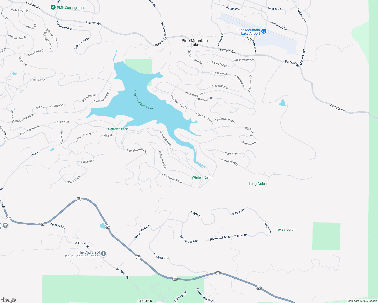 map of restaurants, bars, coffee shops, grocery stores, and more near 20214-20230 Lower Skyridge Dr in Groveland-Big Oak Flat