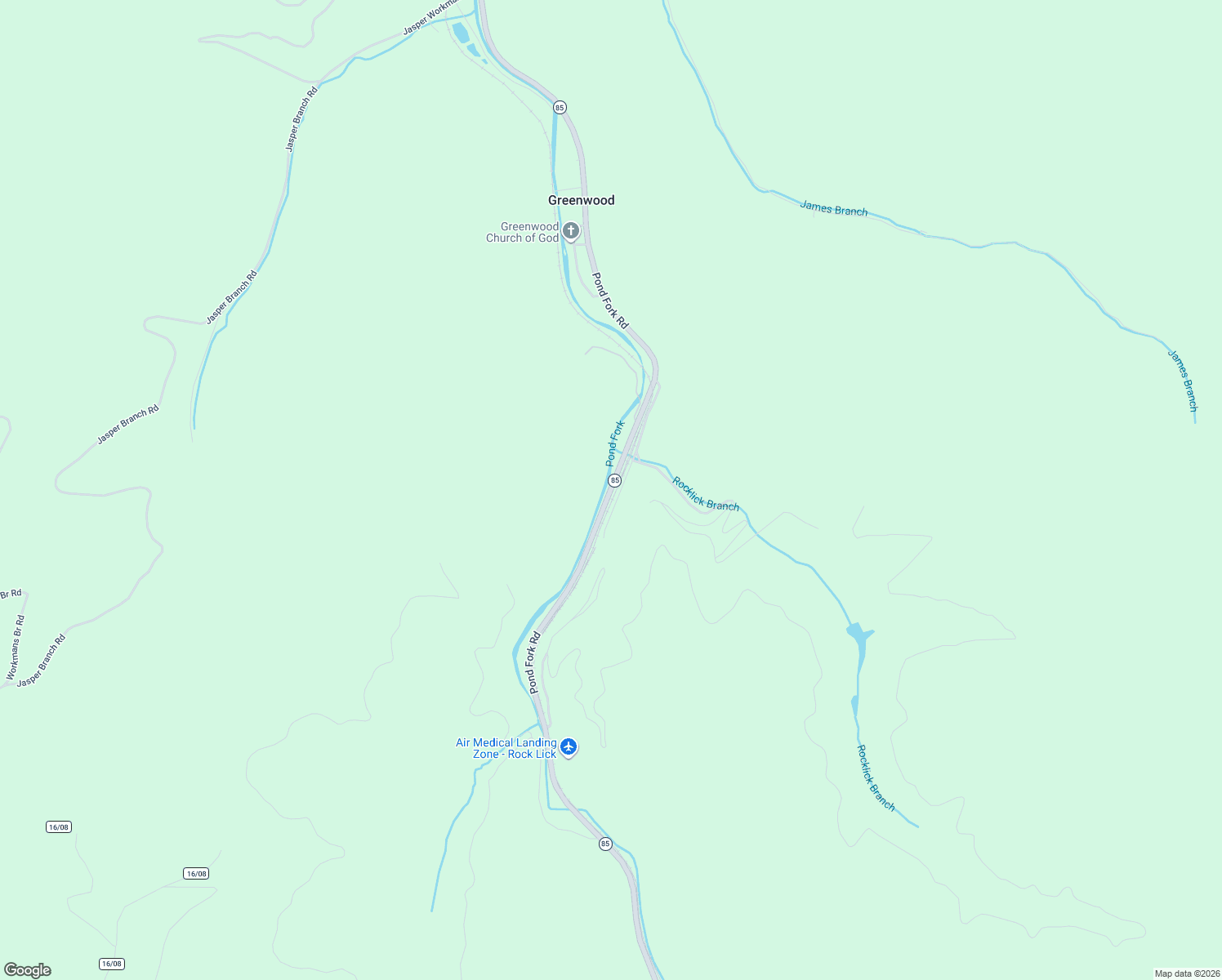 map of restaurants, bars, coffee shops, grocery stores, and more near 16 Pond Fork Road in Wharton