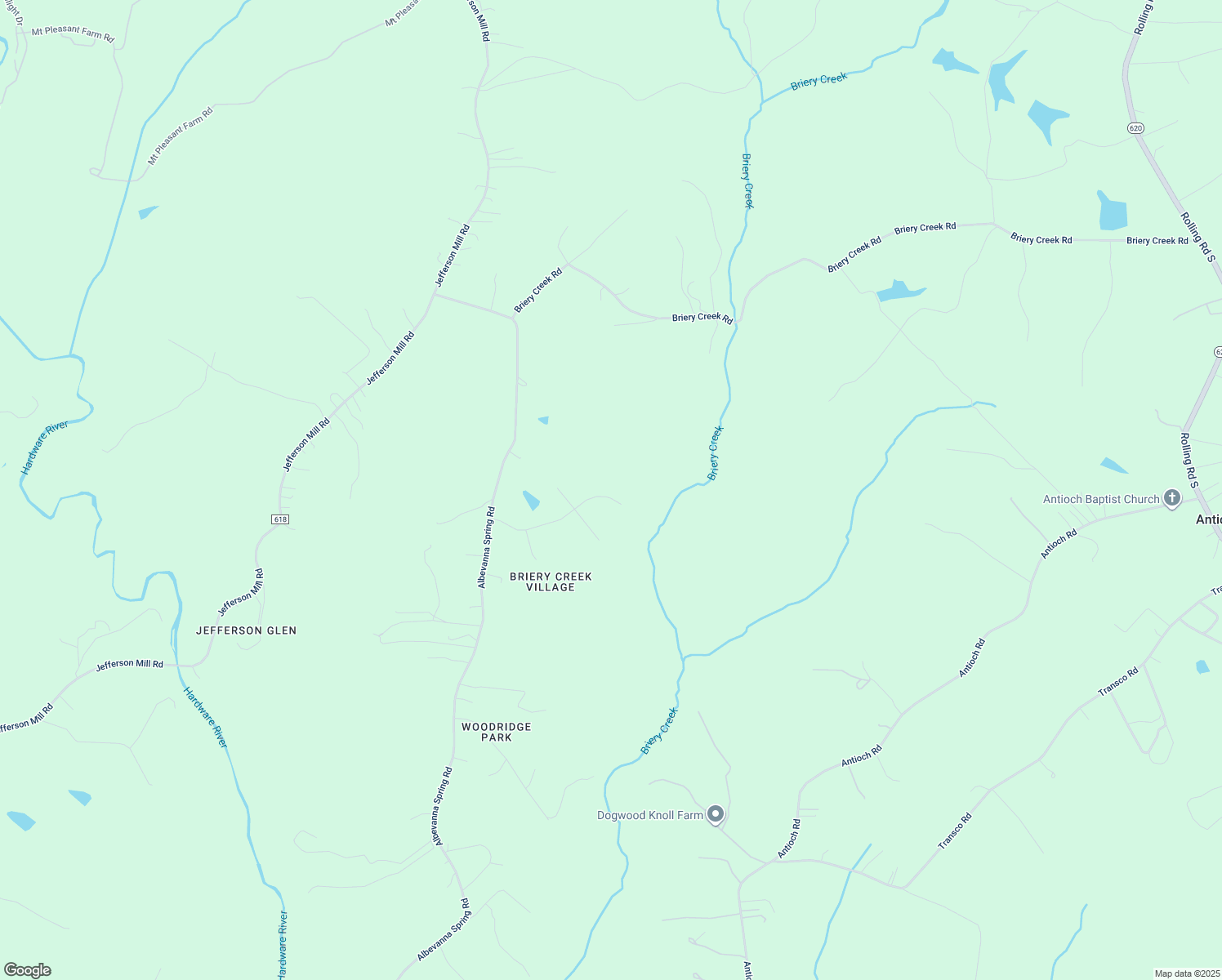 map of restaurants, bars, coffee shops, grocery stores, and more near 1085 Briery Farm Road in Scottsville