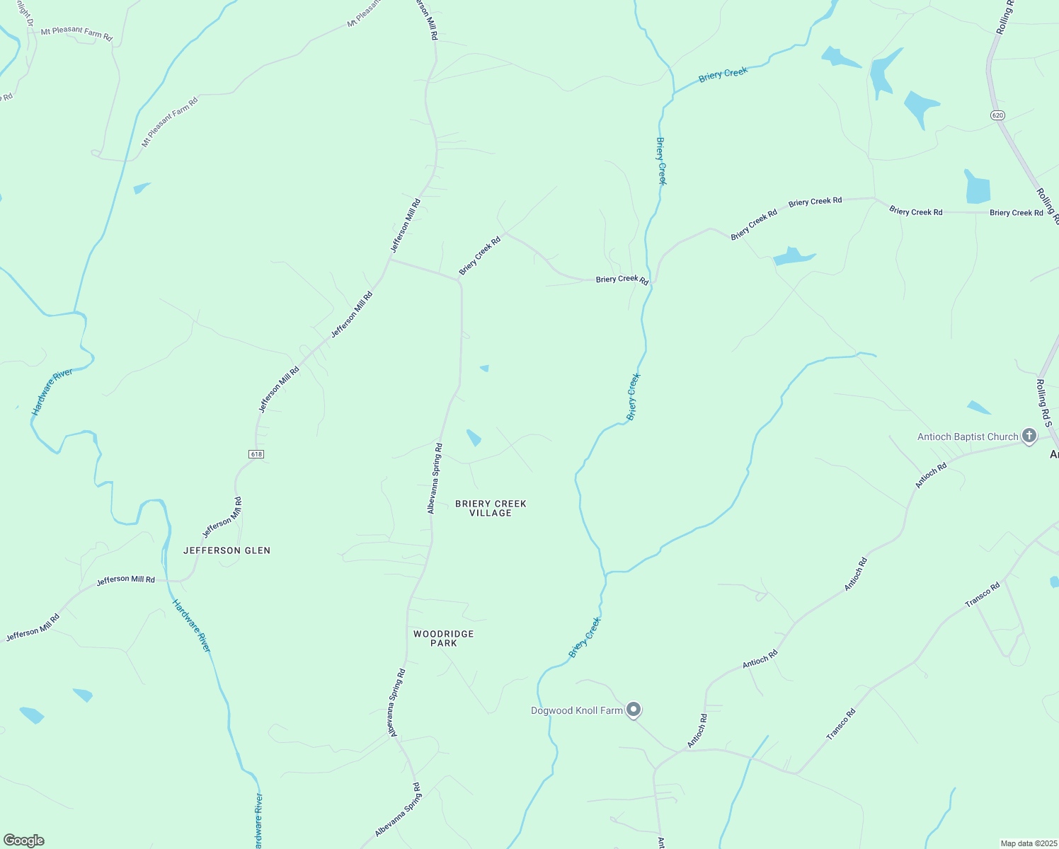 map of restaurants, bars, coffee shops, grocery stores, and more near 1075 Briery Farm Road in Scottsville