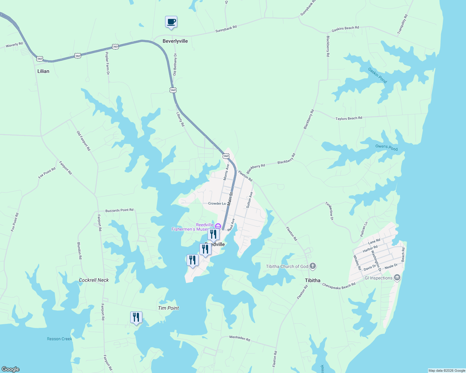 map of restaurants, bars, coffee shops, grocery stores, and more near 87 Main Street in Northumberland