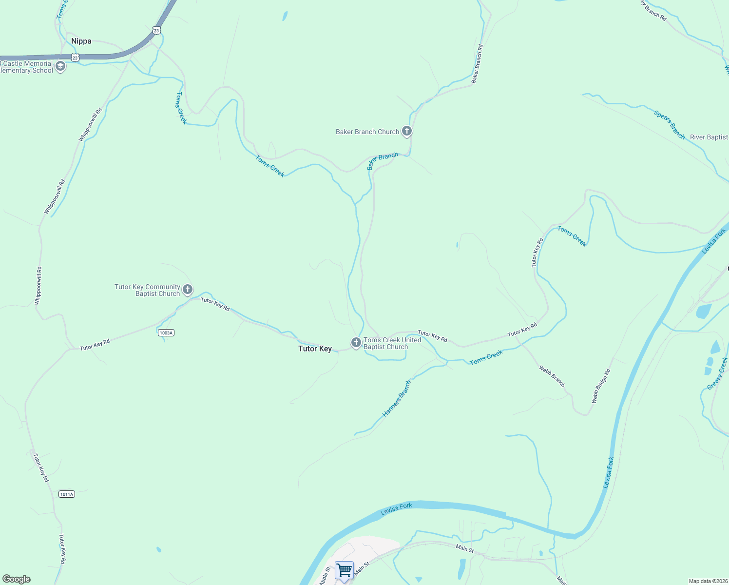 map of restaurants, bars, coffee shops, grocery stores, and more near 2520 State Highway 993 in Tutor Key