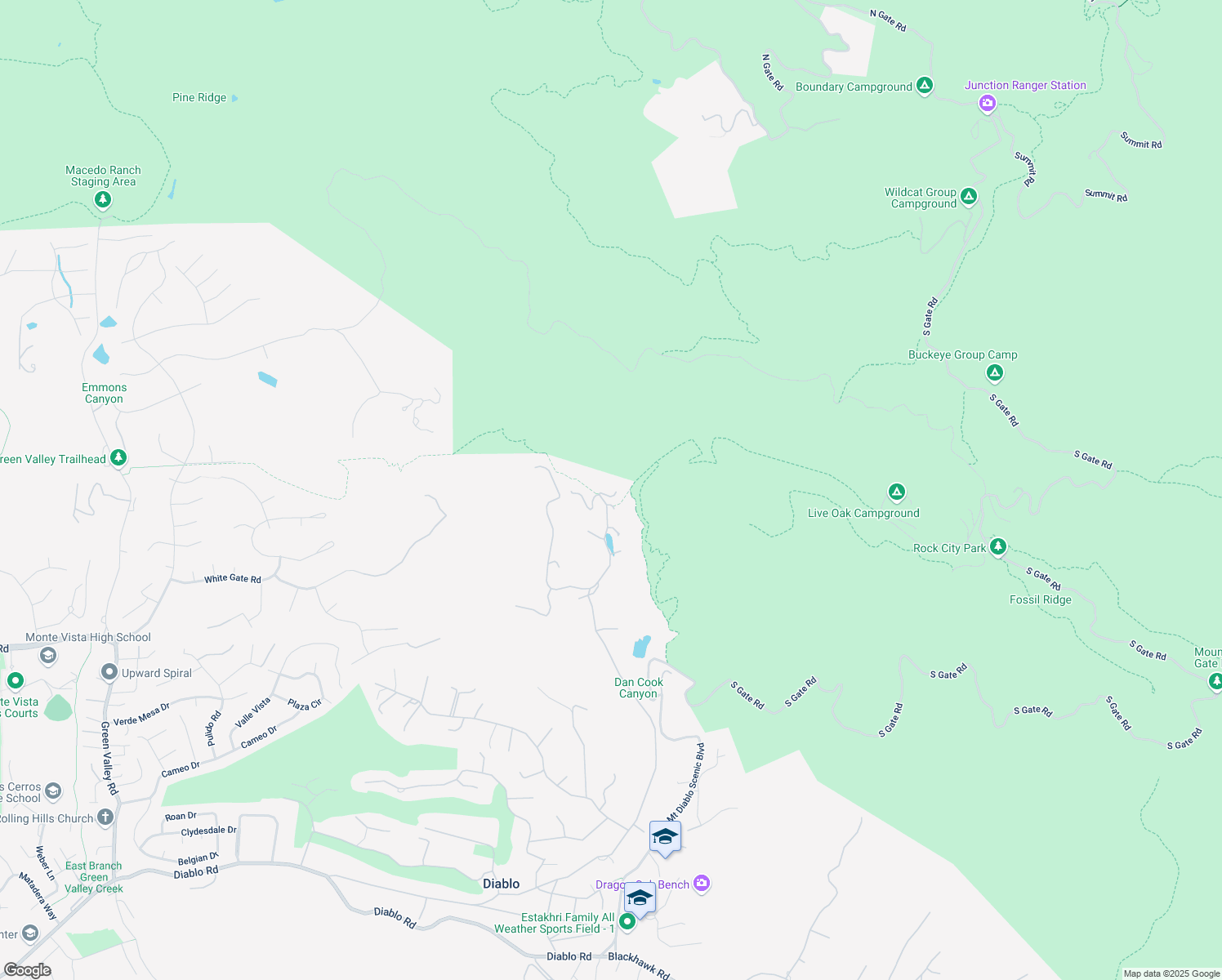 map of restaurants, bars, coffee shops, grocery stores, and more near 2420 Diablo Lakes Lane in Diablo