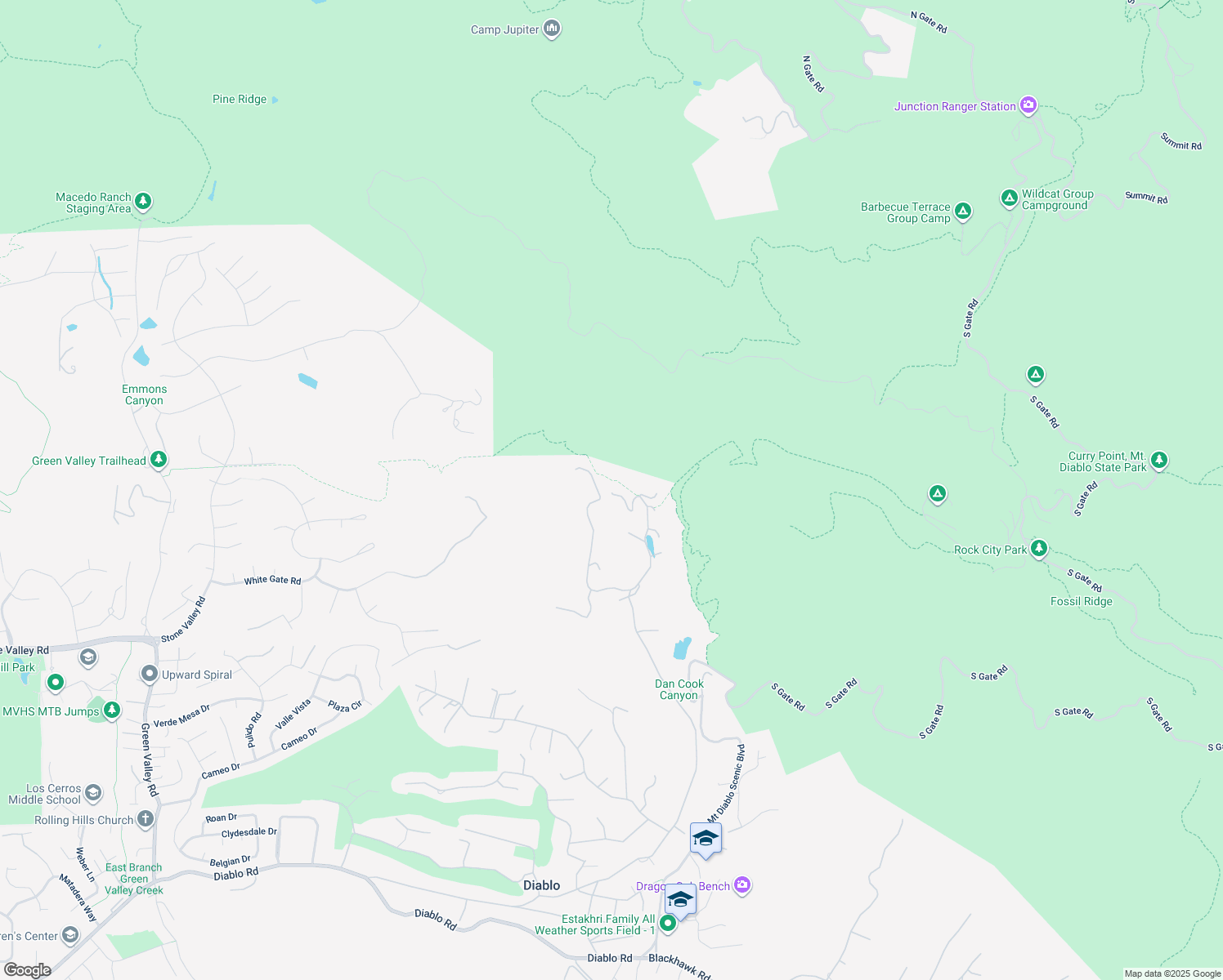 map of restaurants, bars, coffee shops, grocery stores, and more near 2415 Diablo Lakes Lane in Diablo