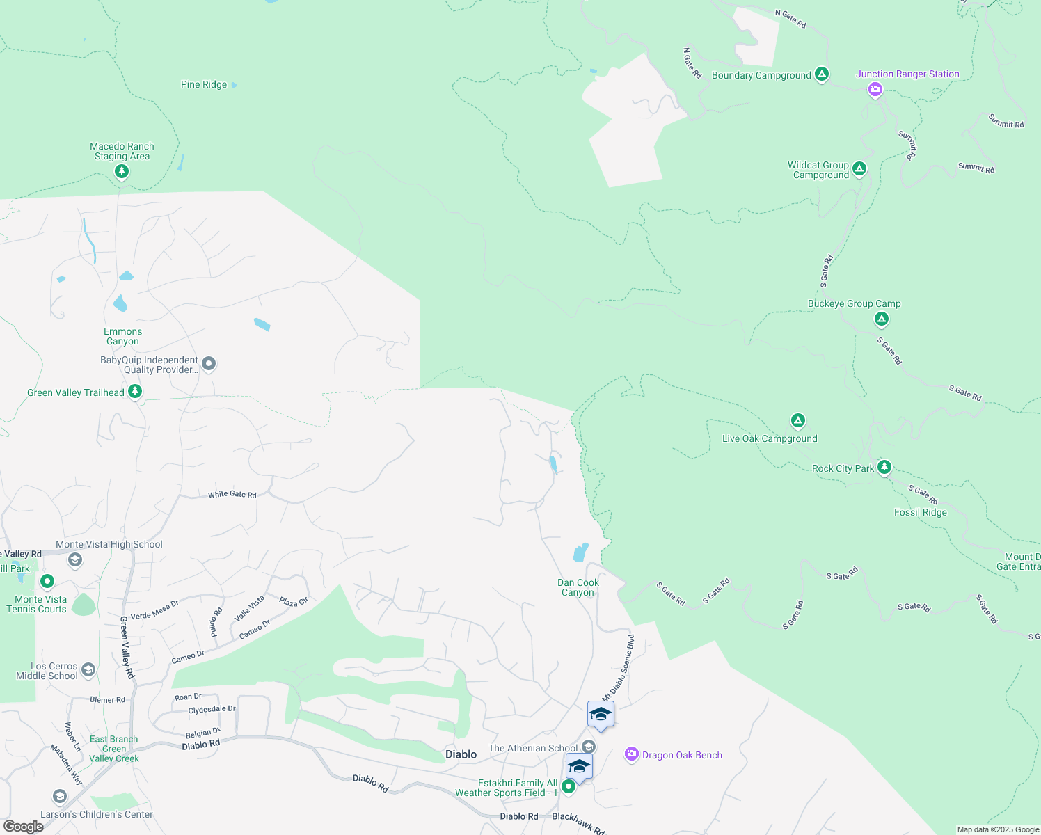 map of restaurants, bars, coffee shops, grocery stores, and more near 2415 Diablo Lakes Lane in Diablo