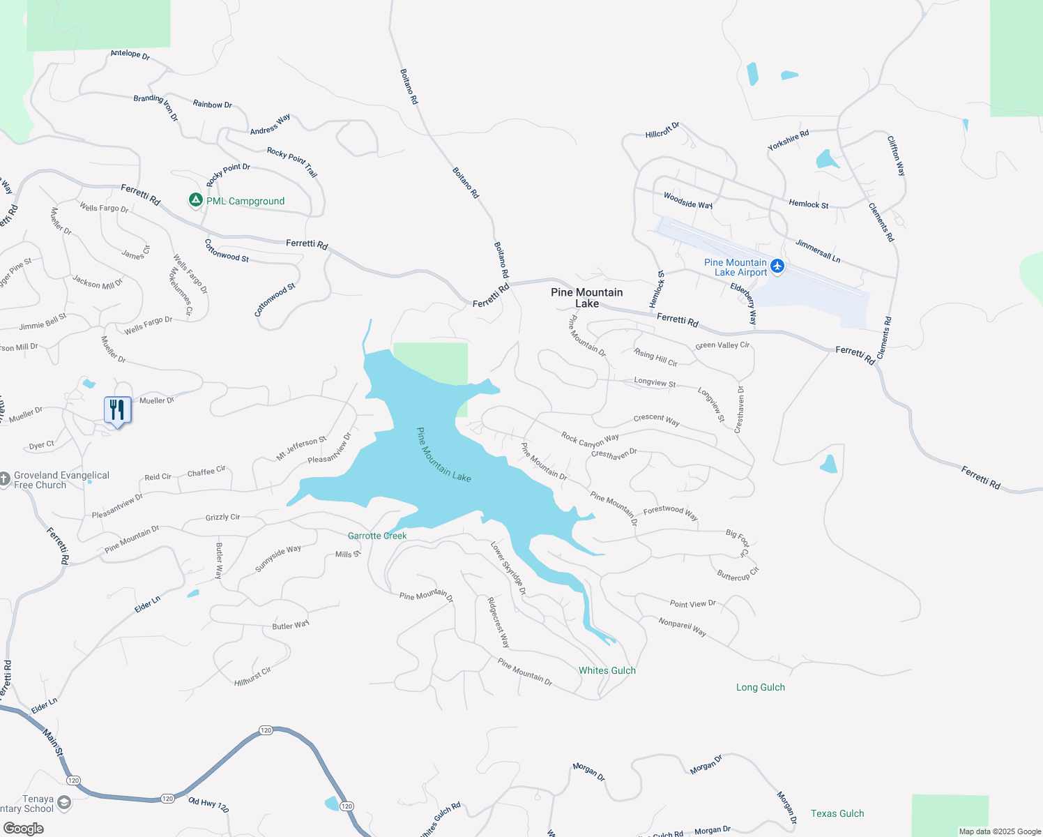 map of restaurants, bars, coffee shops, grocery stores, and more near 20421 Rock Canyon Way in Groveland