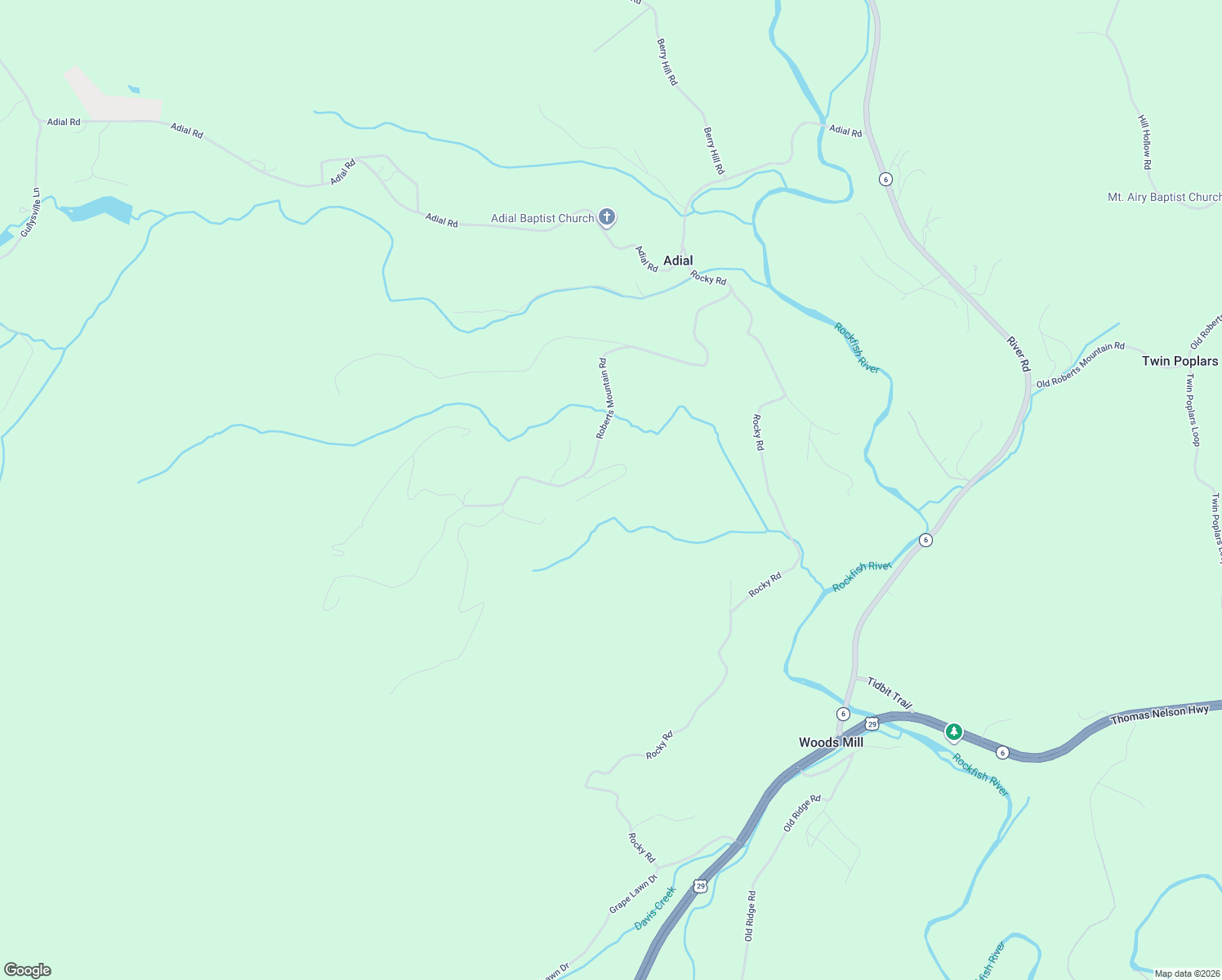 map of restaurants, bars, coffee shops, grocery stores, and more near 131 Mimosa Lane in Faber