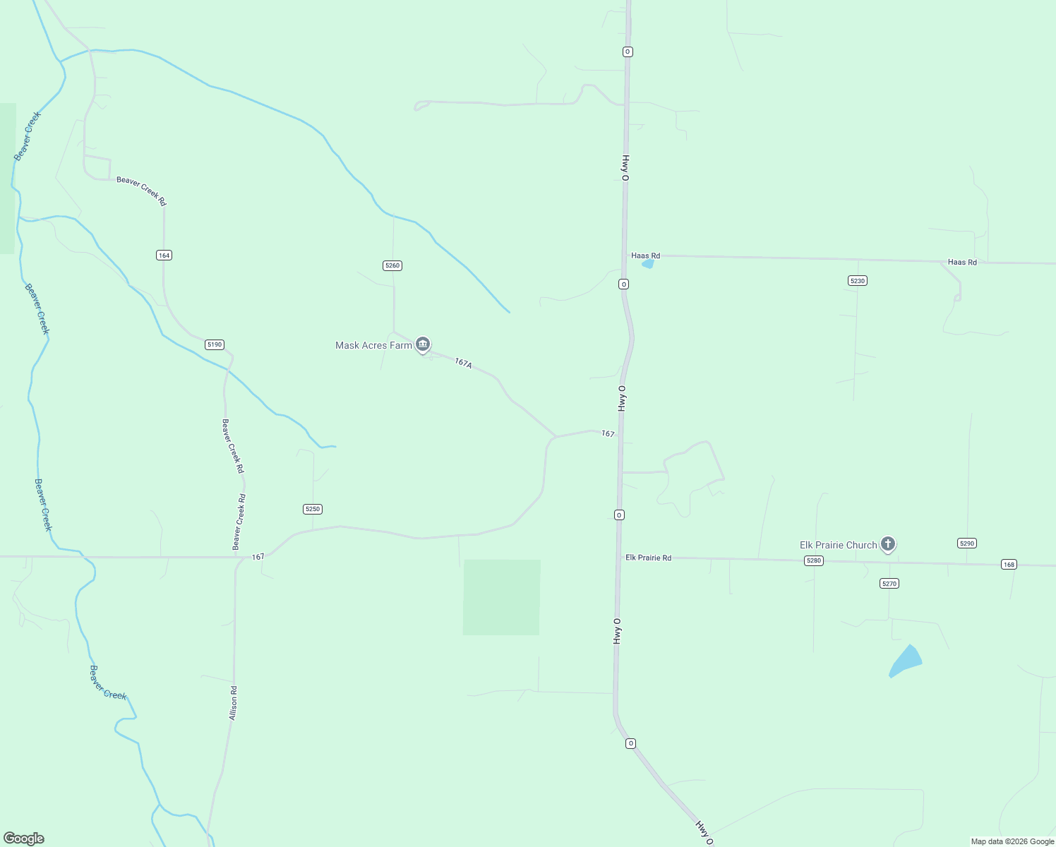 map of restaurants, bars, coffee shops, grocery stores, and more near 10210 County Road 5260 in Rolla