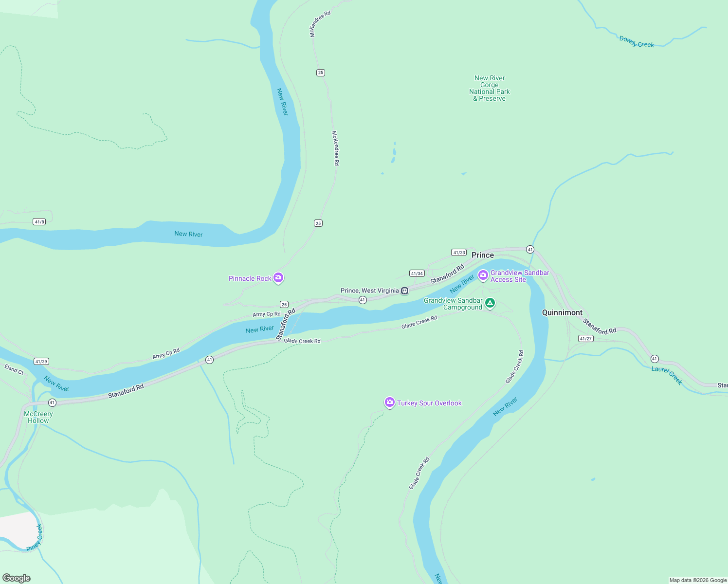 map of restaurants, bars, coffee shops, grocery stores, and more near 4843 Stanaford Road in Prince