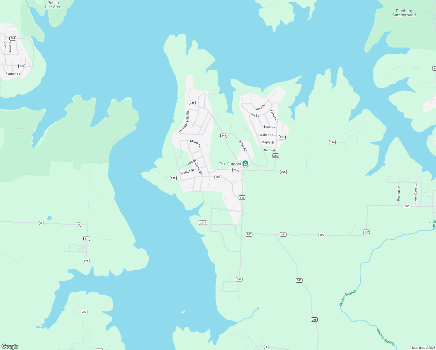 map of restaurants, bars, coffee shops, grocery stores, and more near County Road 286 in Hickory