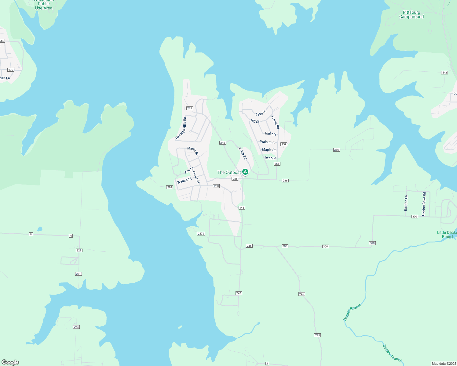 map of restaurants, bars, coffee shops, grocery stores, and more near County Road 286 in Hickory