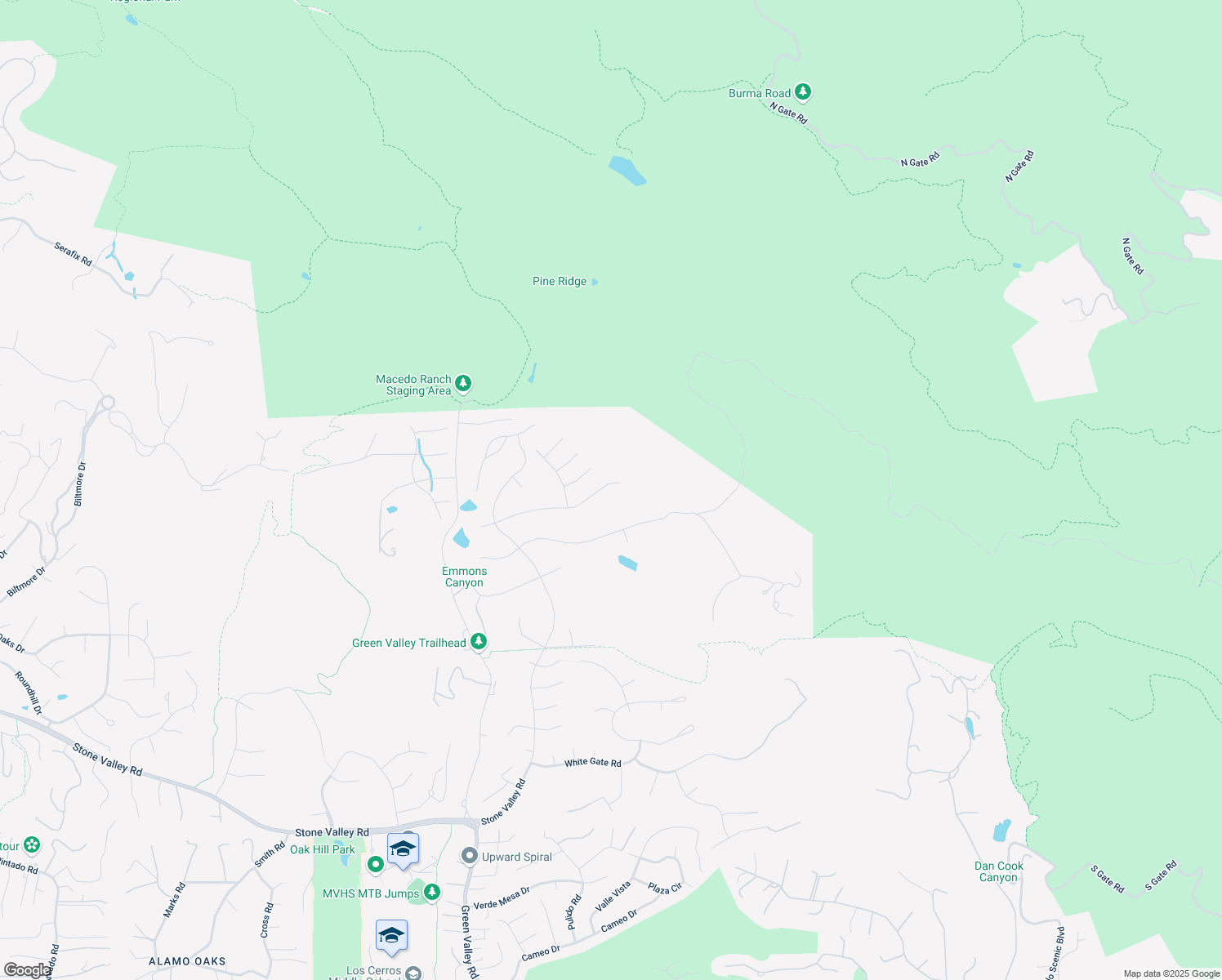 map of restaurants, bars, coffee shops, grocery stores, and more near 380 Bryan Drive in Alamo