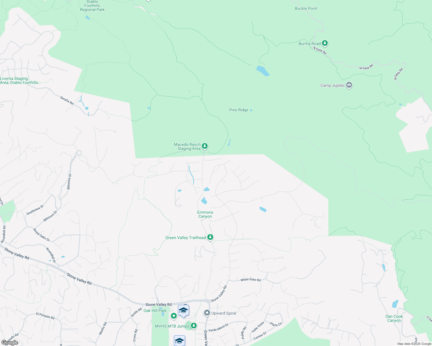 map of restaurants, bars, coffee shops, grocery stores, and more near 159 Golden Ridge Road in Alamo