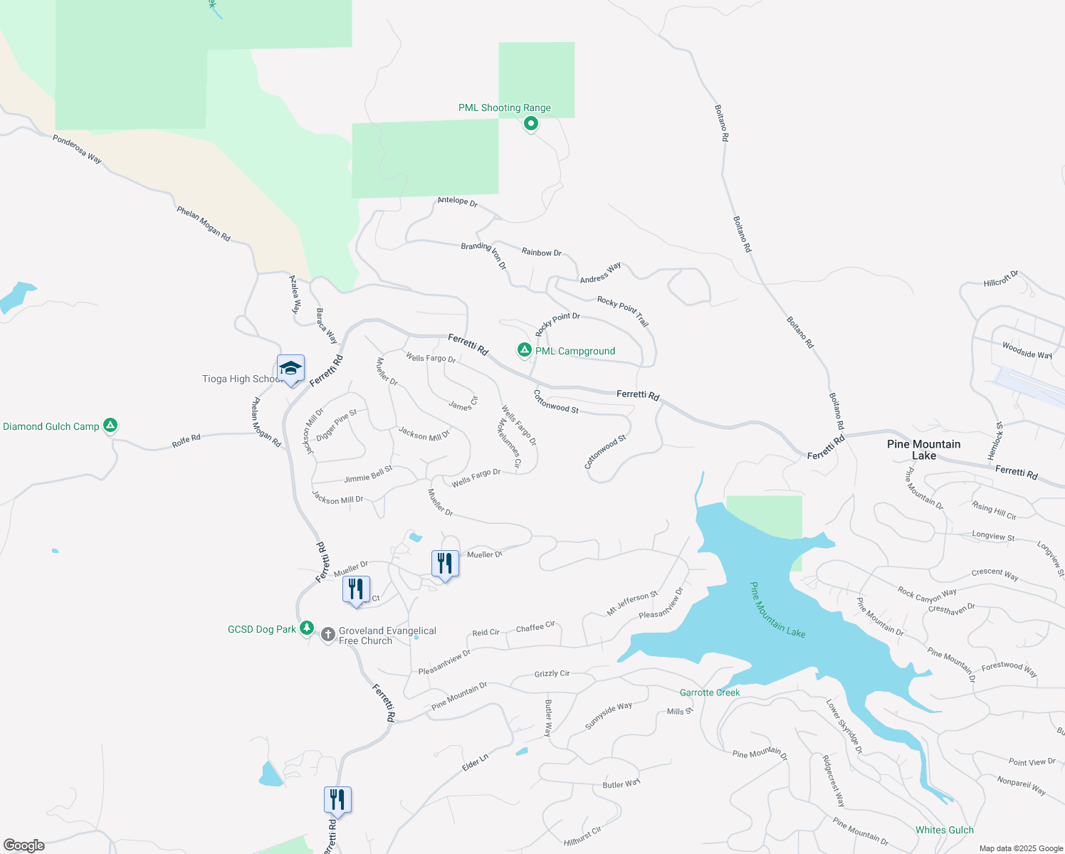 map of restaurants, bars, coffee shops, grocery stores, and more near 13069 Wells Fargo Drive in Groveland