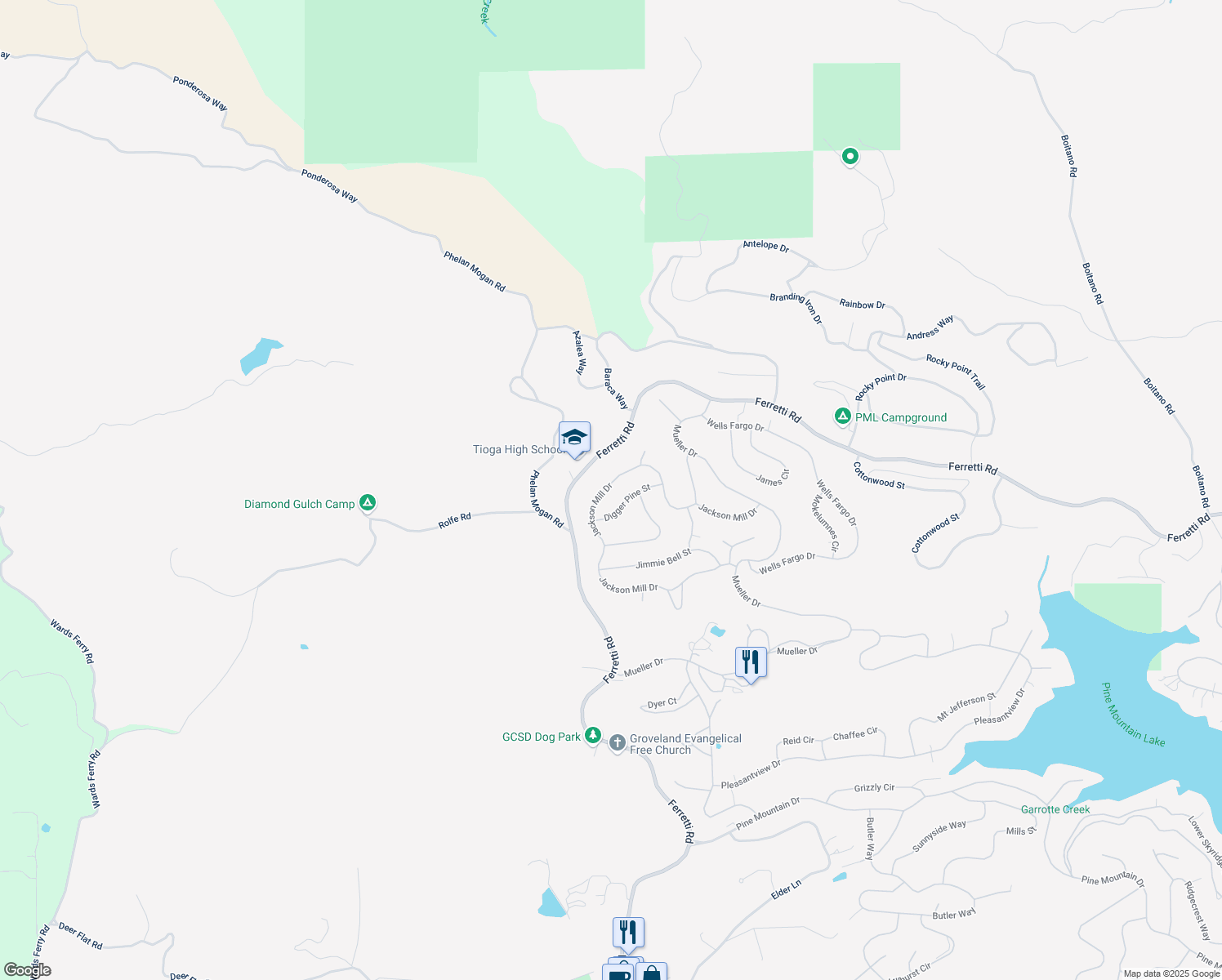 map of restaurants, bars, coffee shops, grocery stores, and more near 13049 Jackson Mill Drive in Groveland