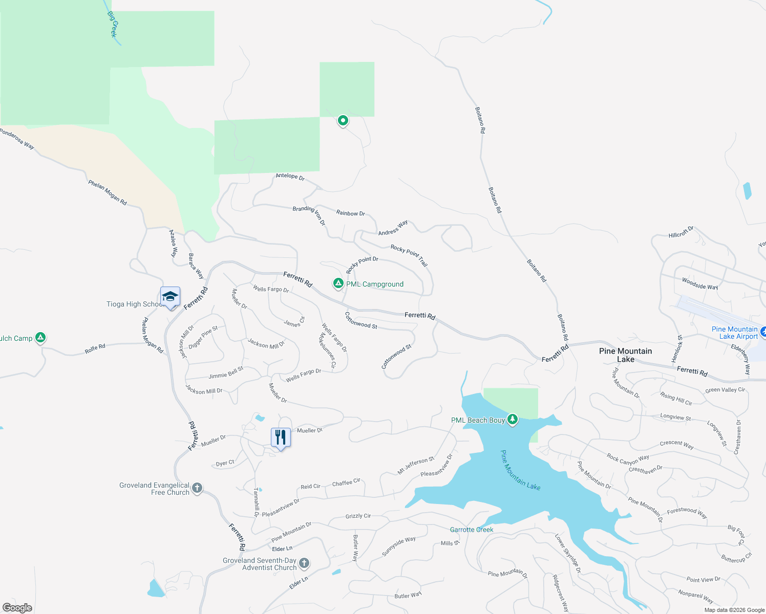 map of restaurants, bars, coffee shops, grocery stores, and more near 19526 Ferretti Road in Groveland