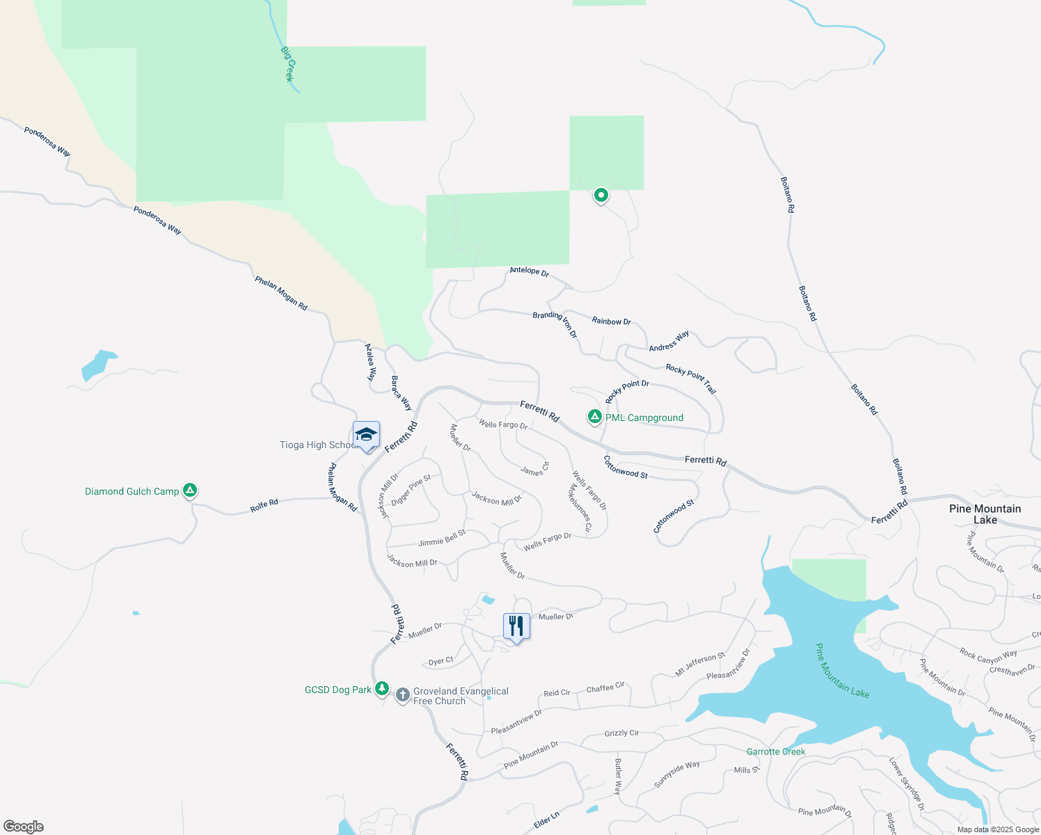 map of restaurants, bars, coffee shops, grocery stores, and more near 13275 Wells Fargo Drive in Groveland