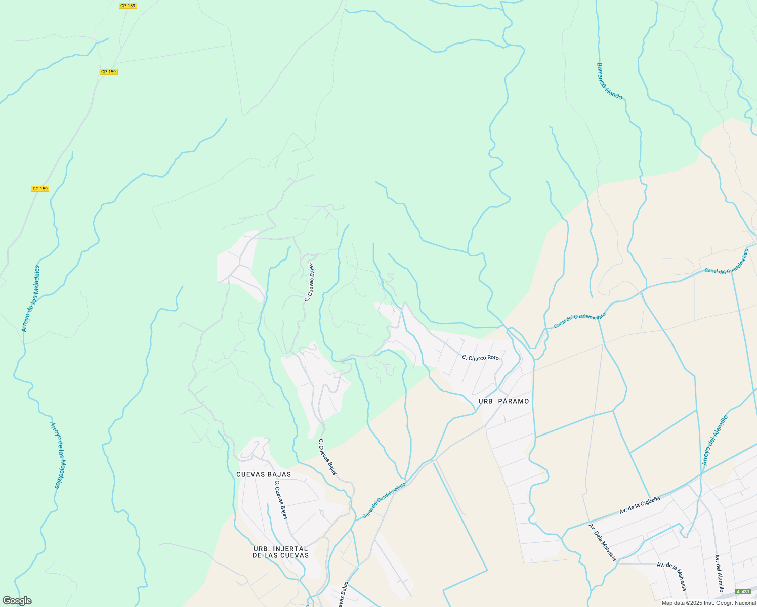 map of restaurants, bars, coffee shops, grocery stores, and more near 32 Calle la Cigarra Baja in Almodóvar del Río