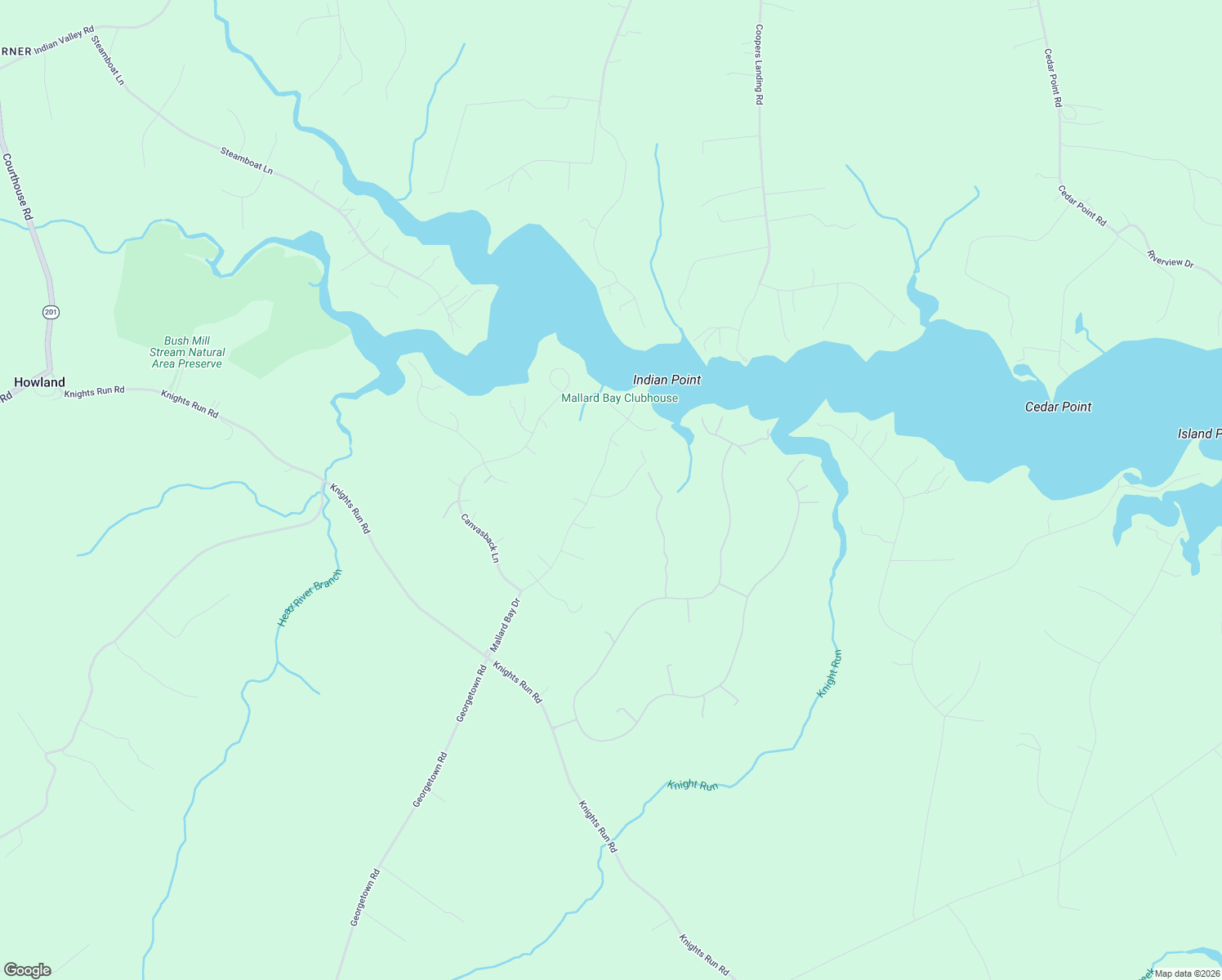map of restaurants, bars, coffee shops, grocery stores, and more near 201-207 Ruddy Duck Rd in Heathsville