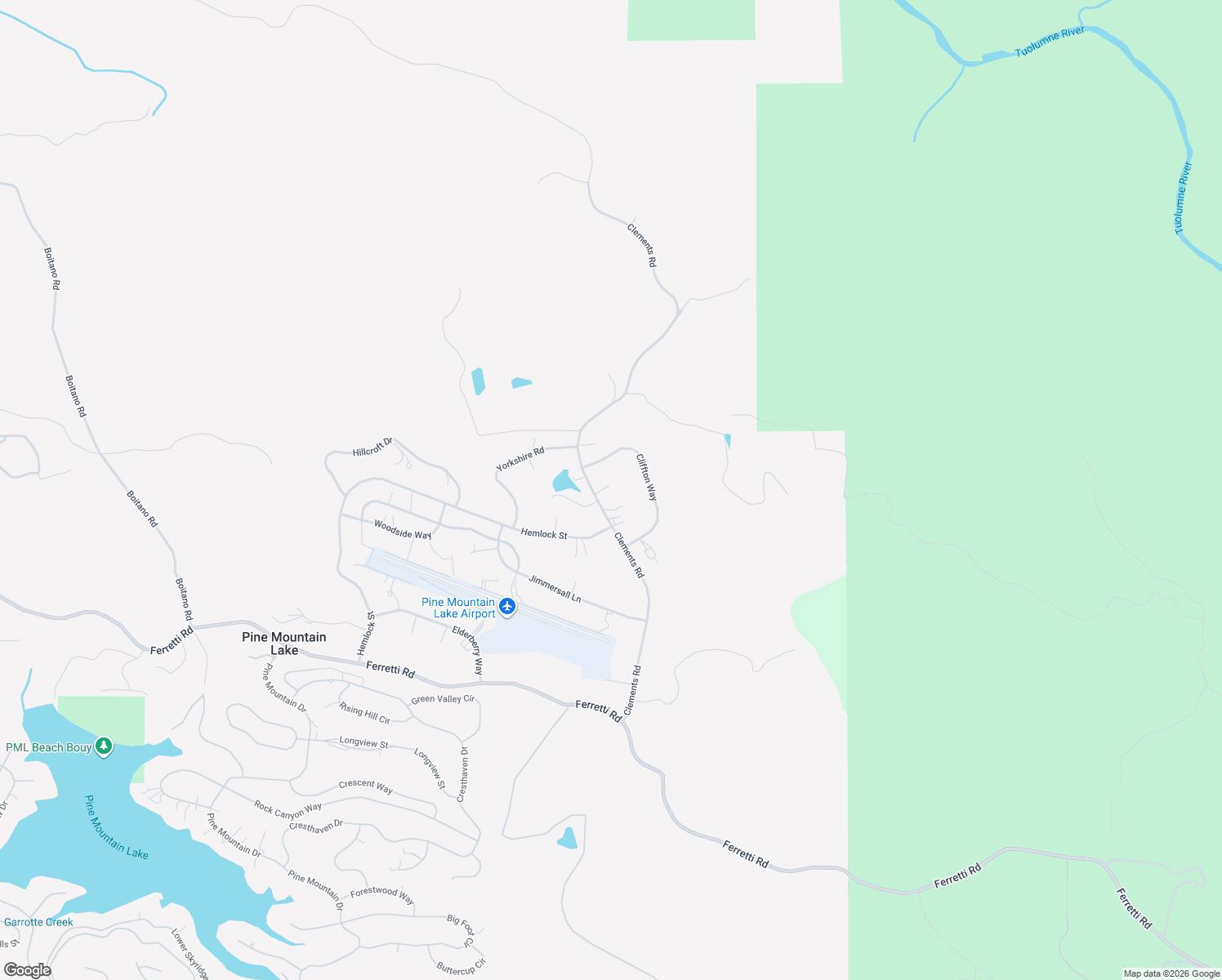 map of restaurants, bars, coffee shops, grocery stores, and more near 13400 Clements Rd in Groveland-Big Oak Flat