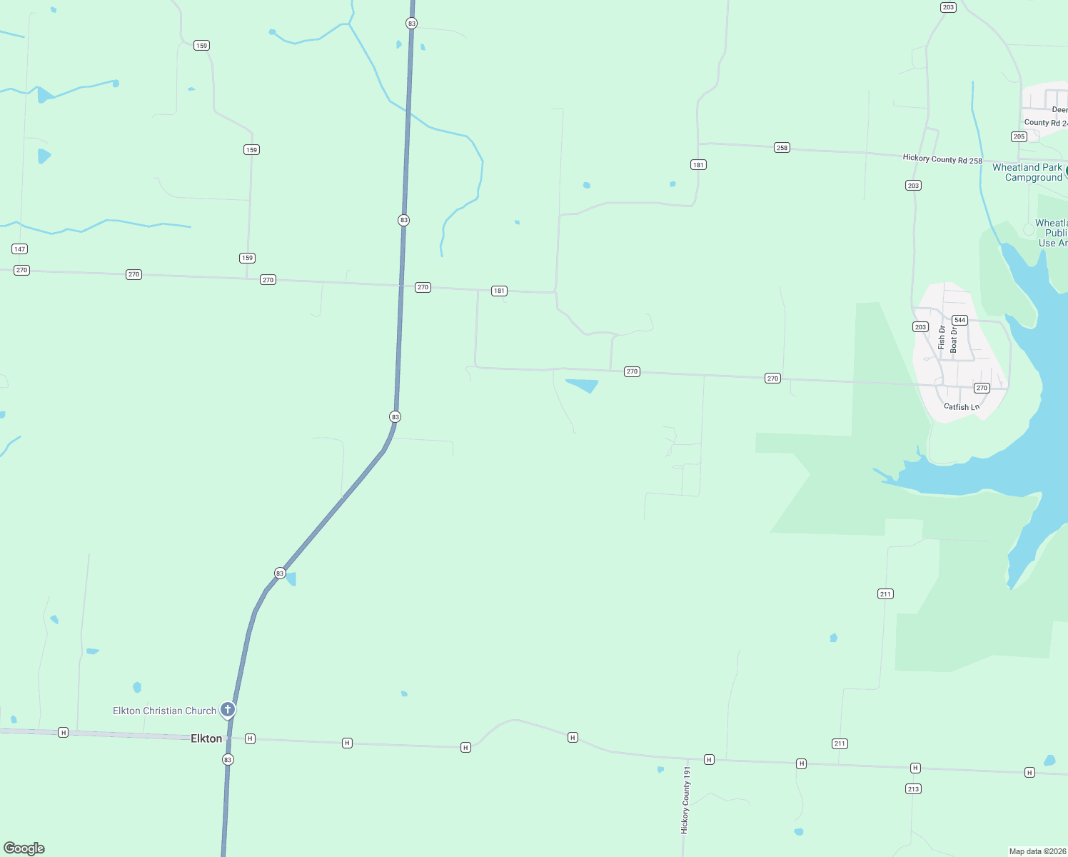 map of restaurants, bars, coffee shops, grocery stores, and more near 18998 County Road 270 in Wheatland
