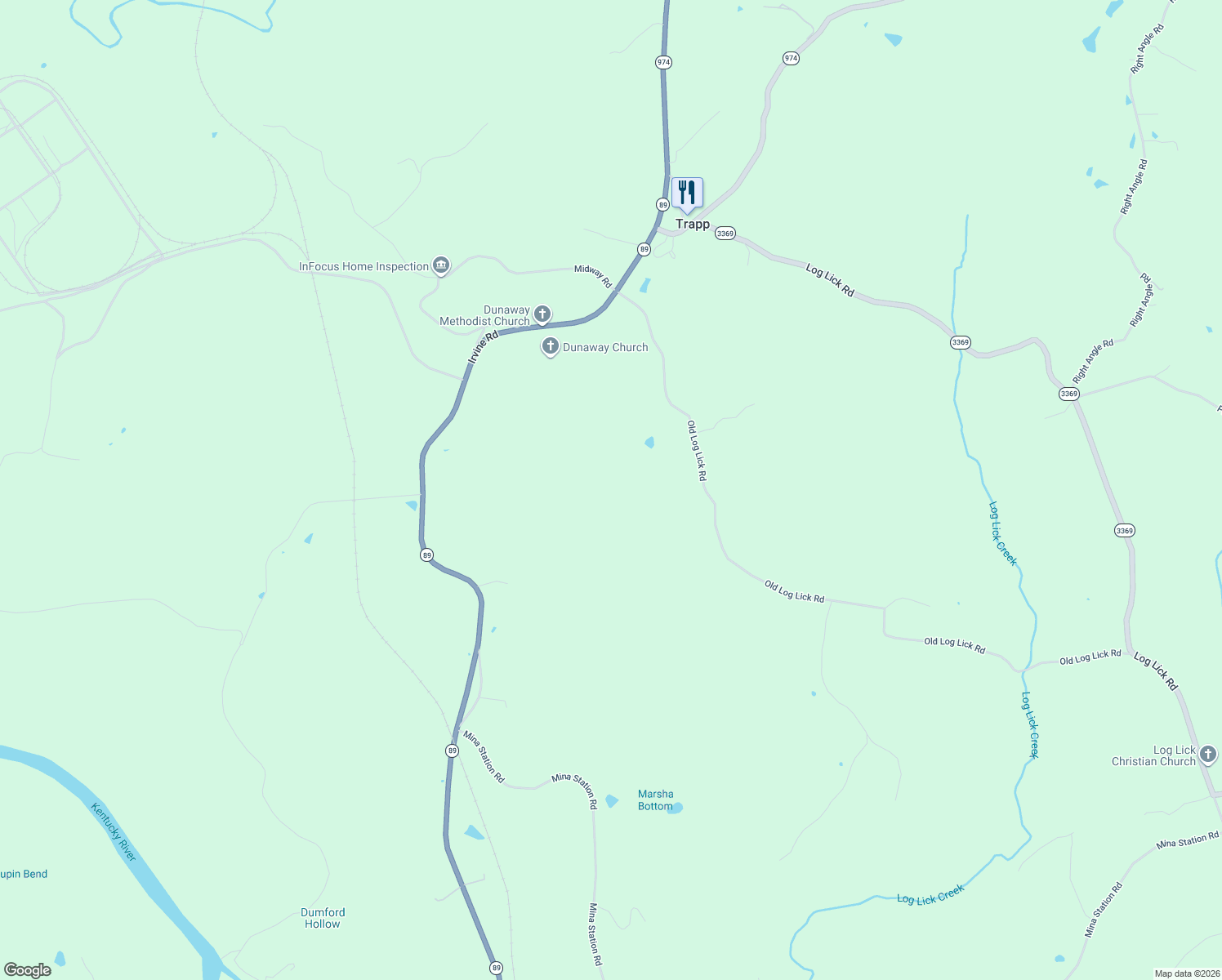 map of restaurants, bars, coffee shops, grocery stores, and more near 505 Old Log Lick Road in Winchester