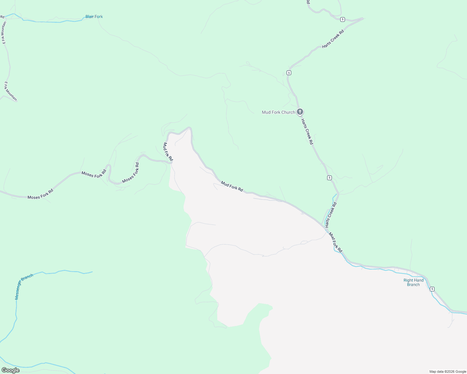 map of restaurants, bars, coffee shops, grocery stores, and more near Dingess Mountain Road in Verdunville