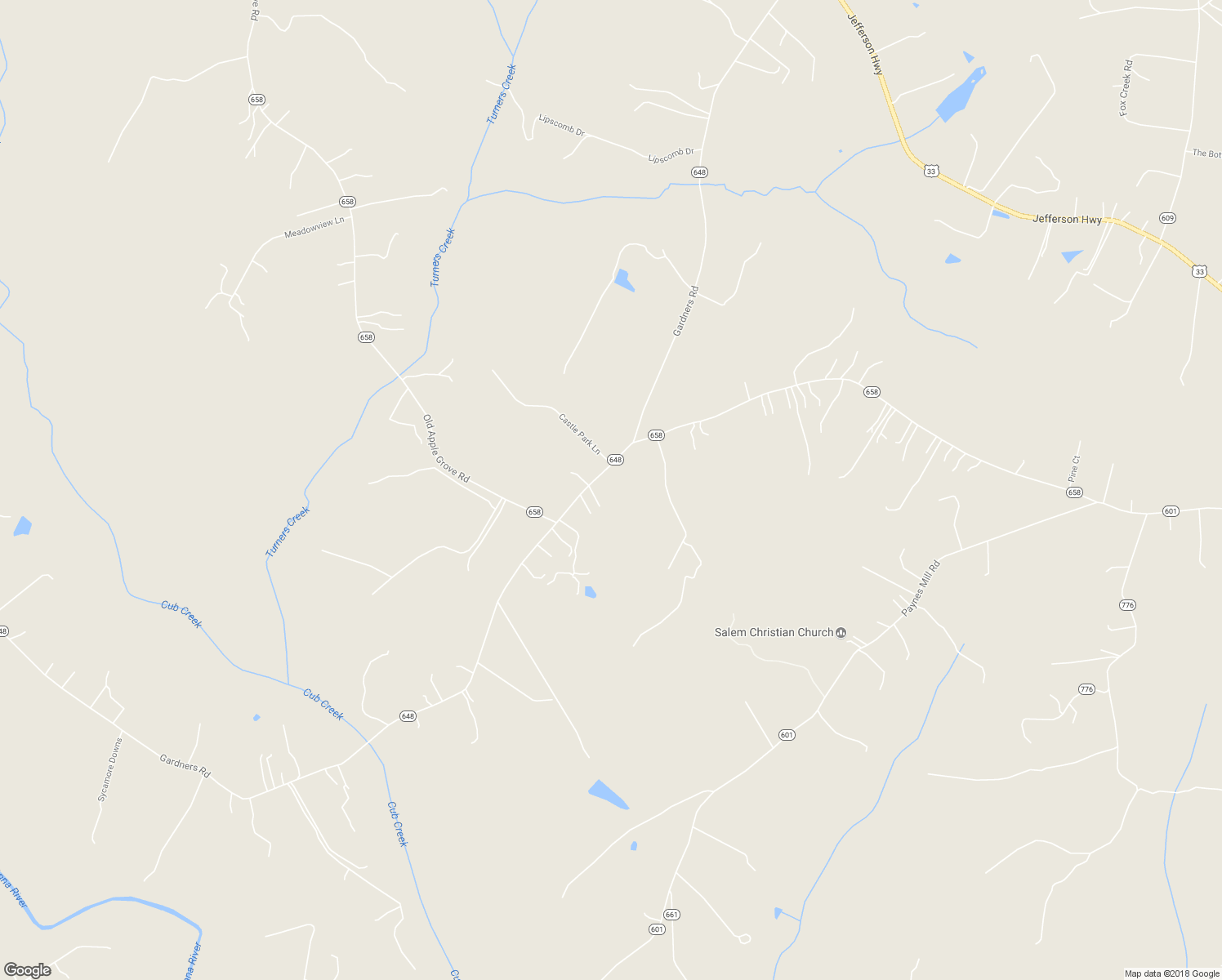 map of restaurants, bars, coffee shops, grocery stores, and more near 2394 Gardners Road in Mineral