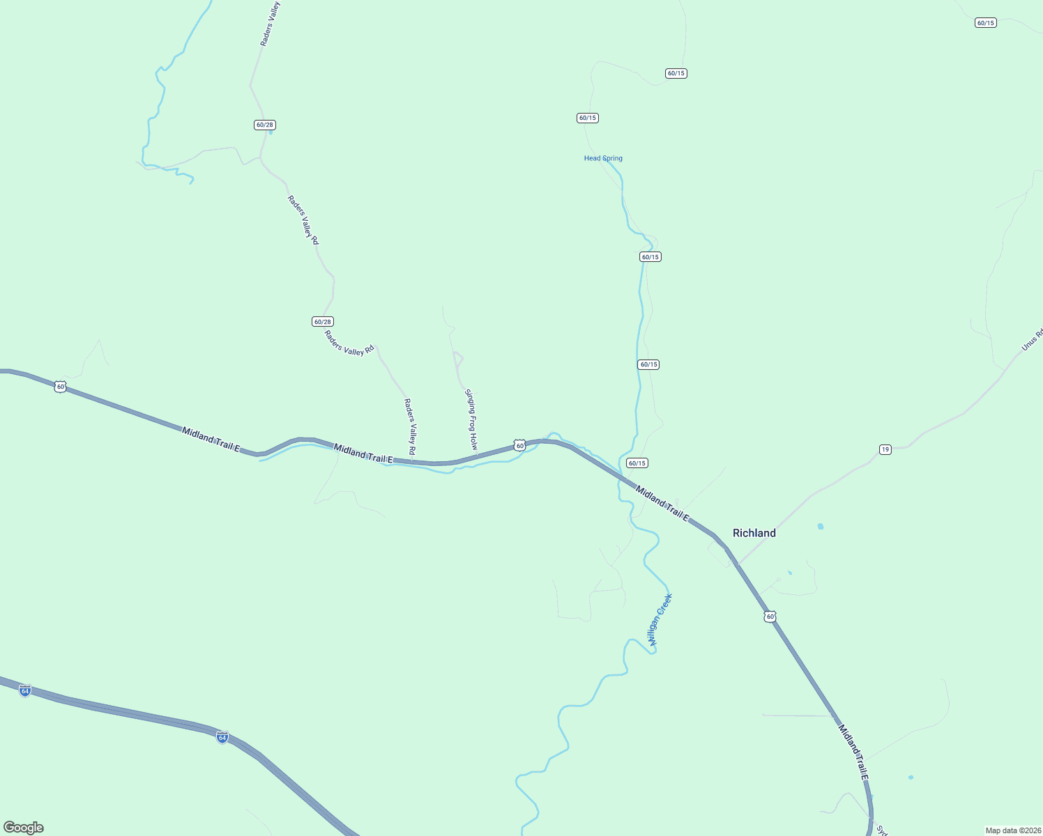 map of restaurants, bars, coffee shops, grocery stores, and more near 25339 Midland Trail East in Lewisburg