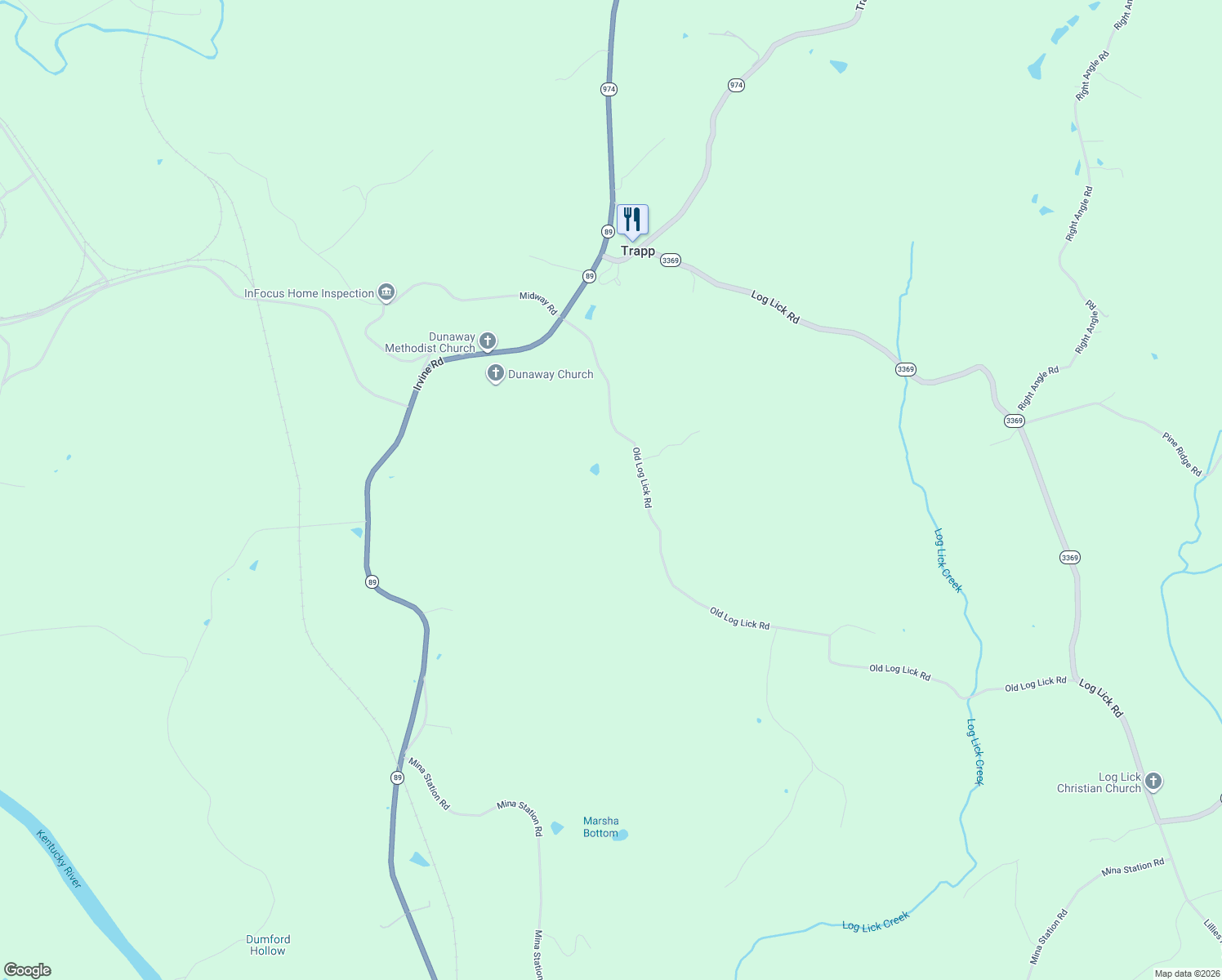 map of restaurants, bars, coffee shops, grocery stores, and more near 505 Old Log Lick Road in Winchester