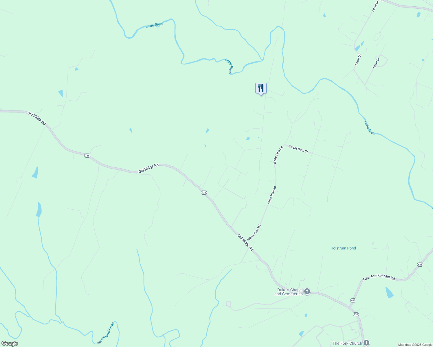 map of restaurants, bars, coffee shops, grocery stores, and more near 17097 Whitehouse Farm Drive in Beaverdam