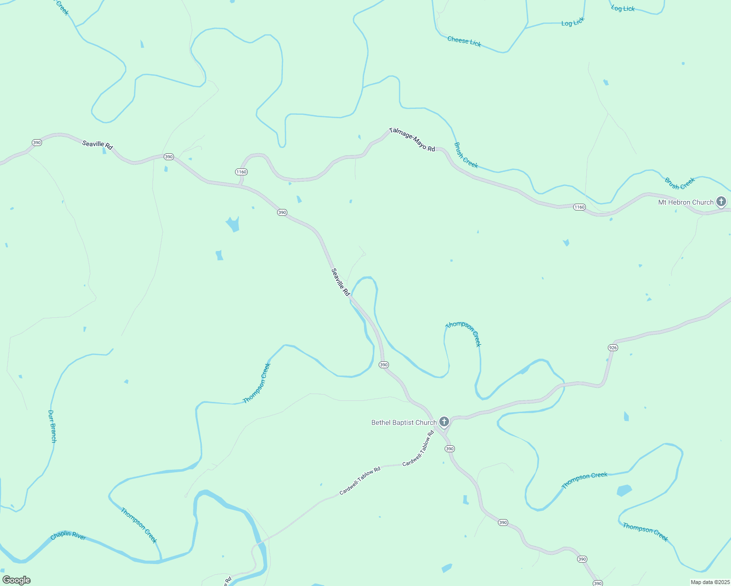 map of restaurants, bars, coffee shops, grocery stores, and more near 2350 Seaville Road in Willisburg