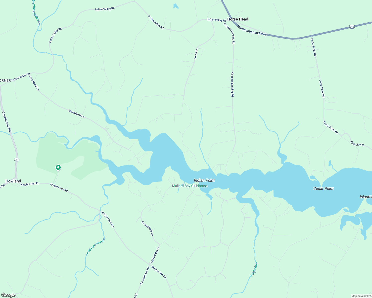 map of restaurants, bars, coffee shops, grocery stores, and more near 578 High Point Trail in Heathsville