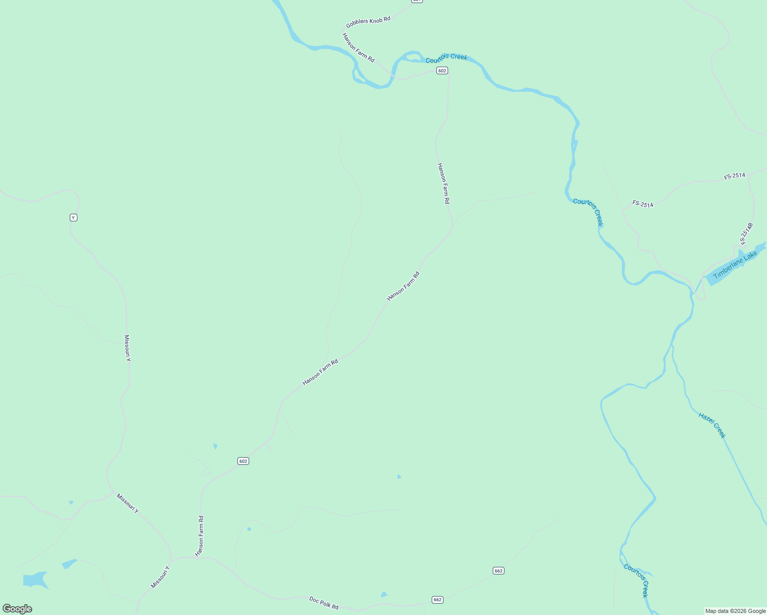 map of restaurants, bars, coffee shops, grocery stores, and more near Hanson Farm Road in Potosi