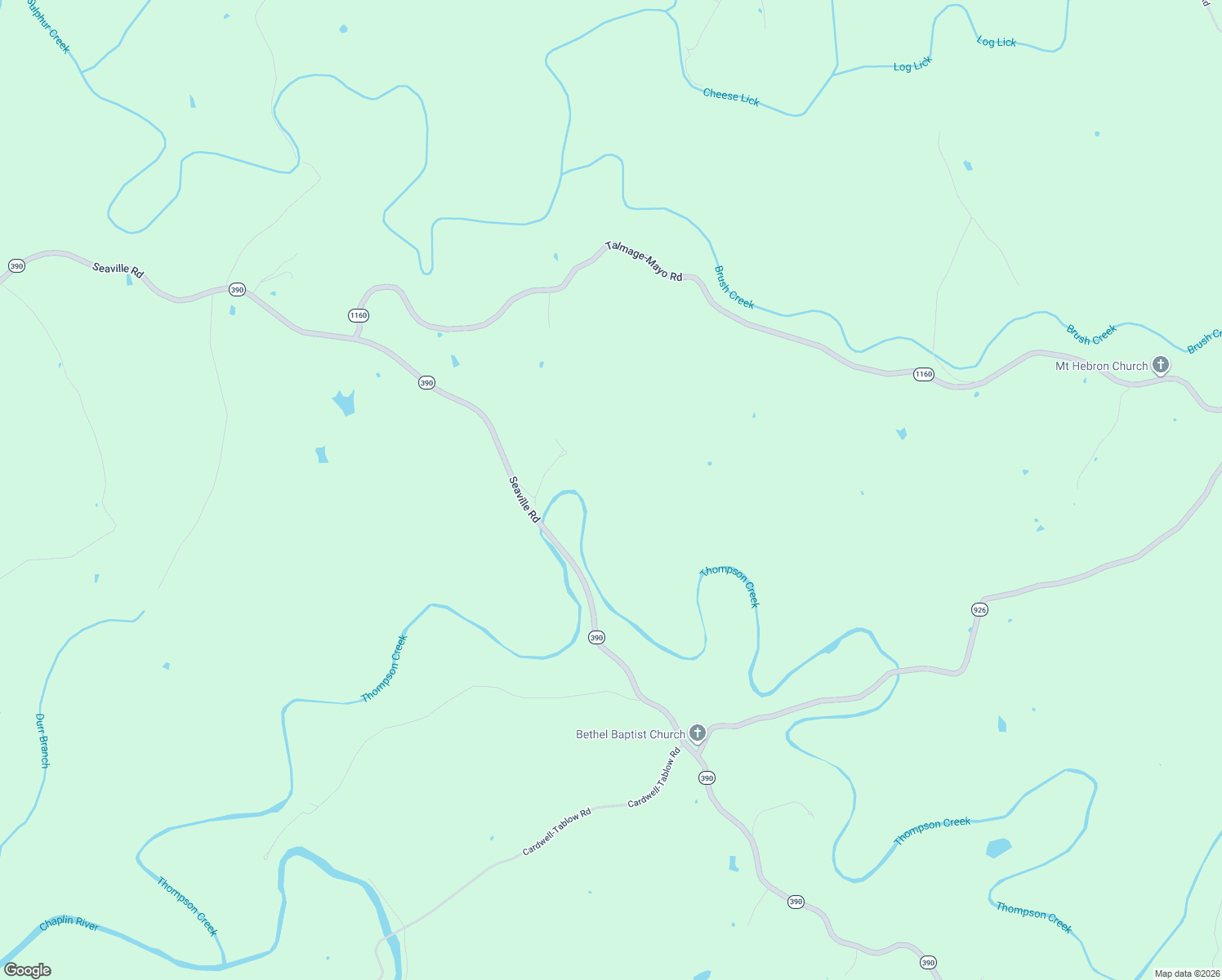 map of restaurants, bars, coffee shops, grocery stores, and more near 2320 Seaville Road in Willisburg