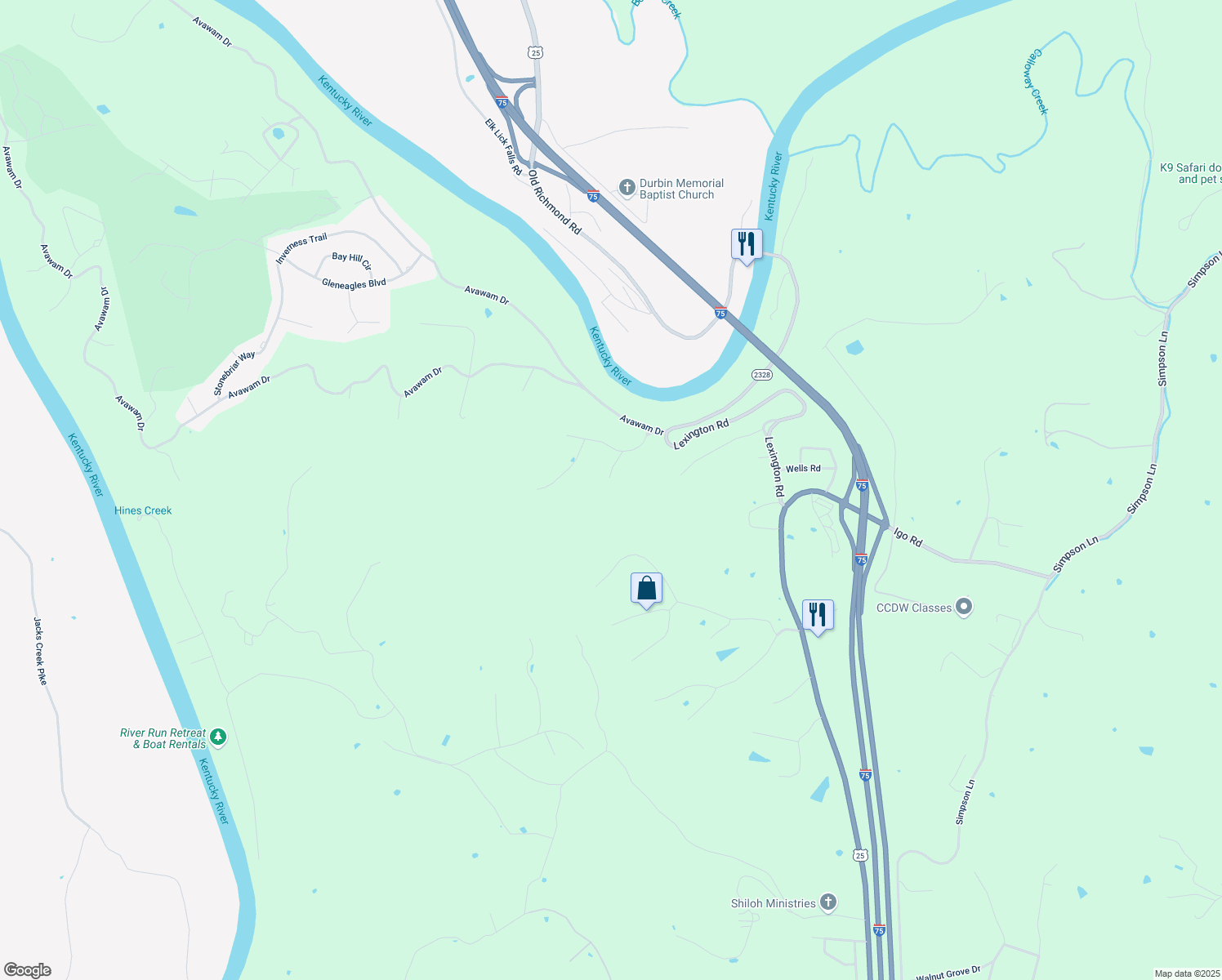 map of restaurants, bars, coffee shops, grocery stores, and more near 708 Tamarack Court in Richmond