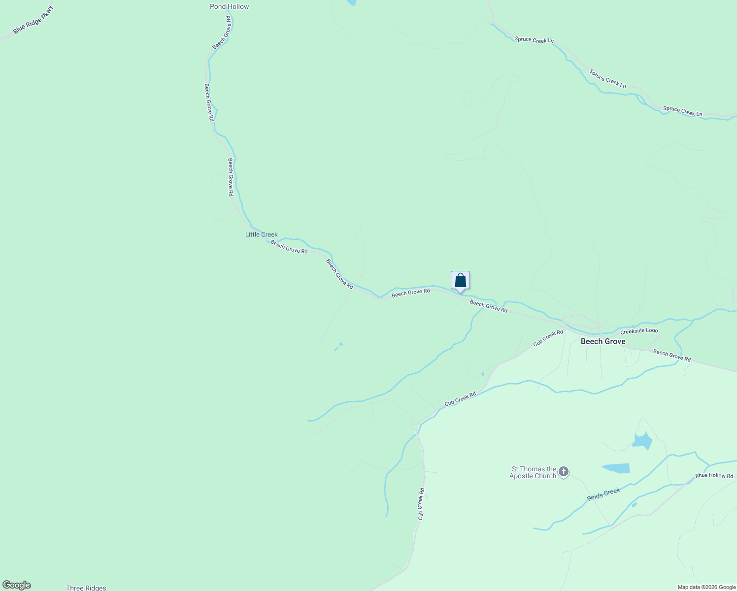 map of restaurants, bars, coffee shops, grocery stores, and more near 2627 Beech Grove Road in Roseland