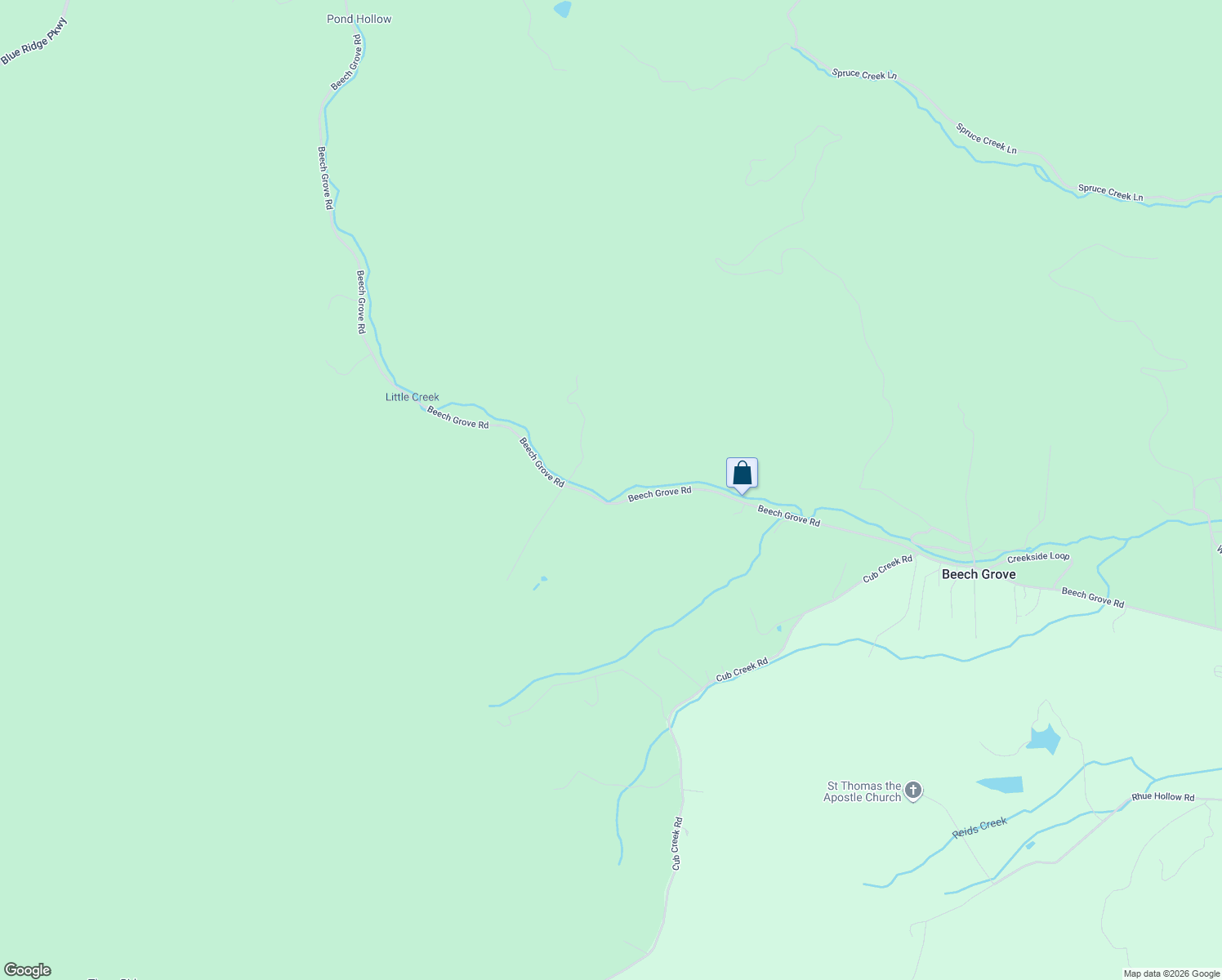 map of restaurants, bars, coffee shops, grocery stores, and more near 2530 Beech Grove Road in Massies Mill
