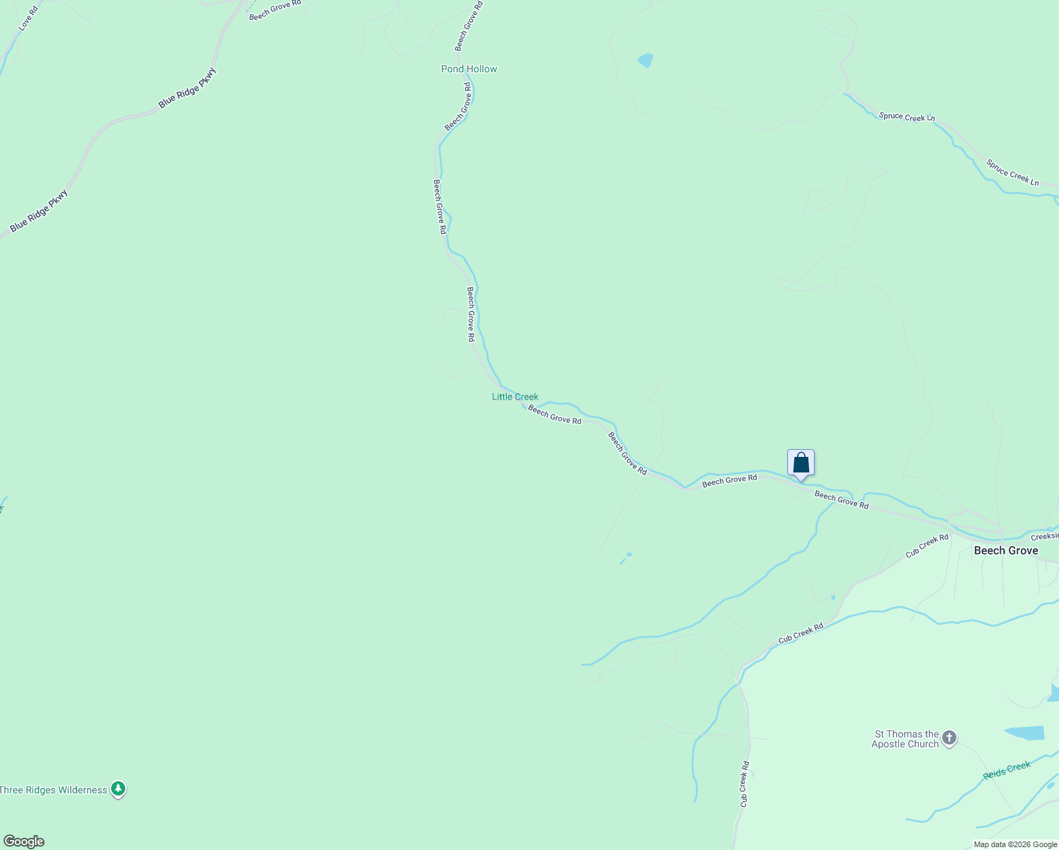 map of restaurants, bars, coffee shops, grocery stores, and more near 3083 Beech Grove Road in Roseland