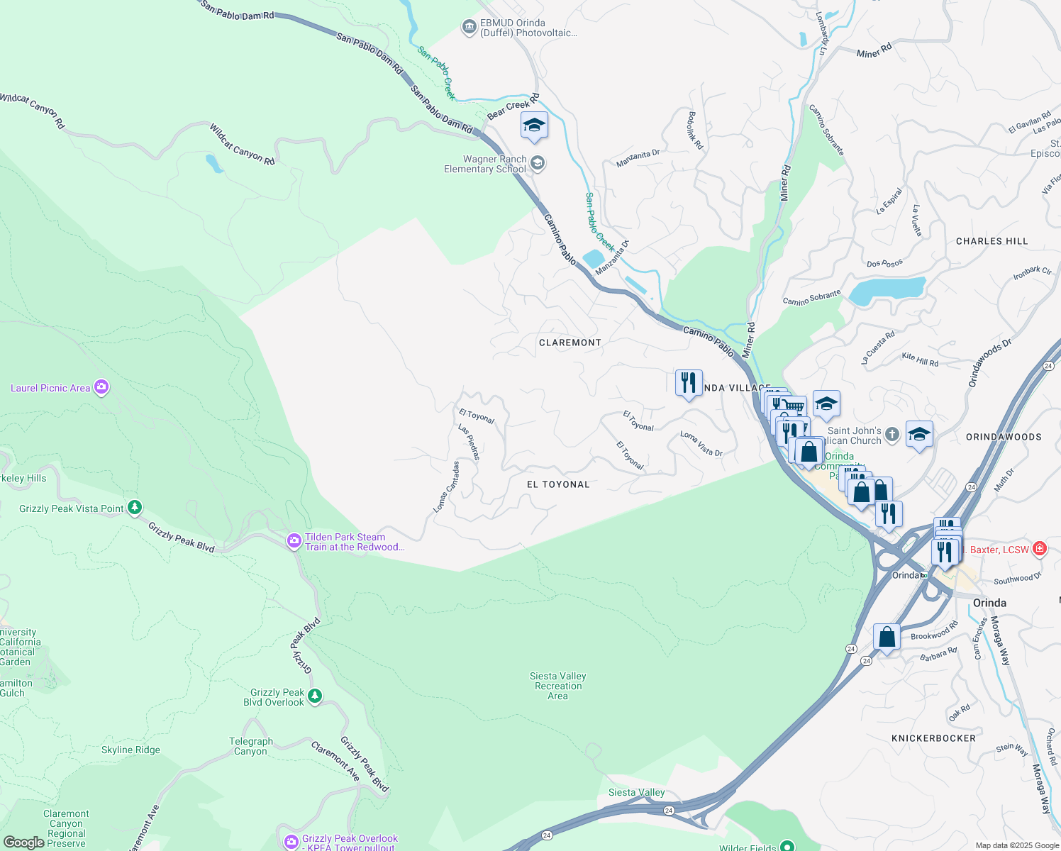 20 Miramonte Road, Orinda CA Walk Score