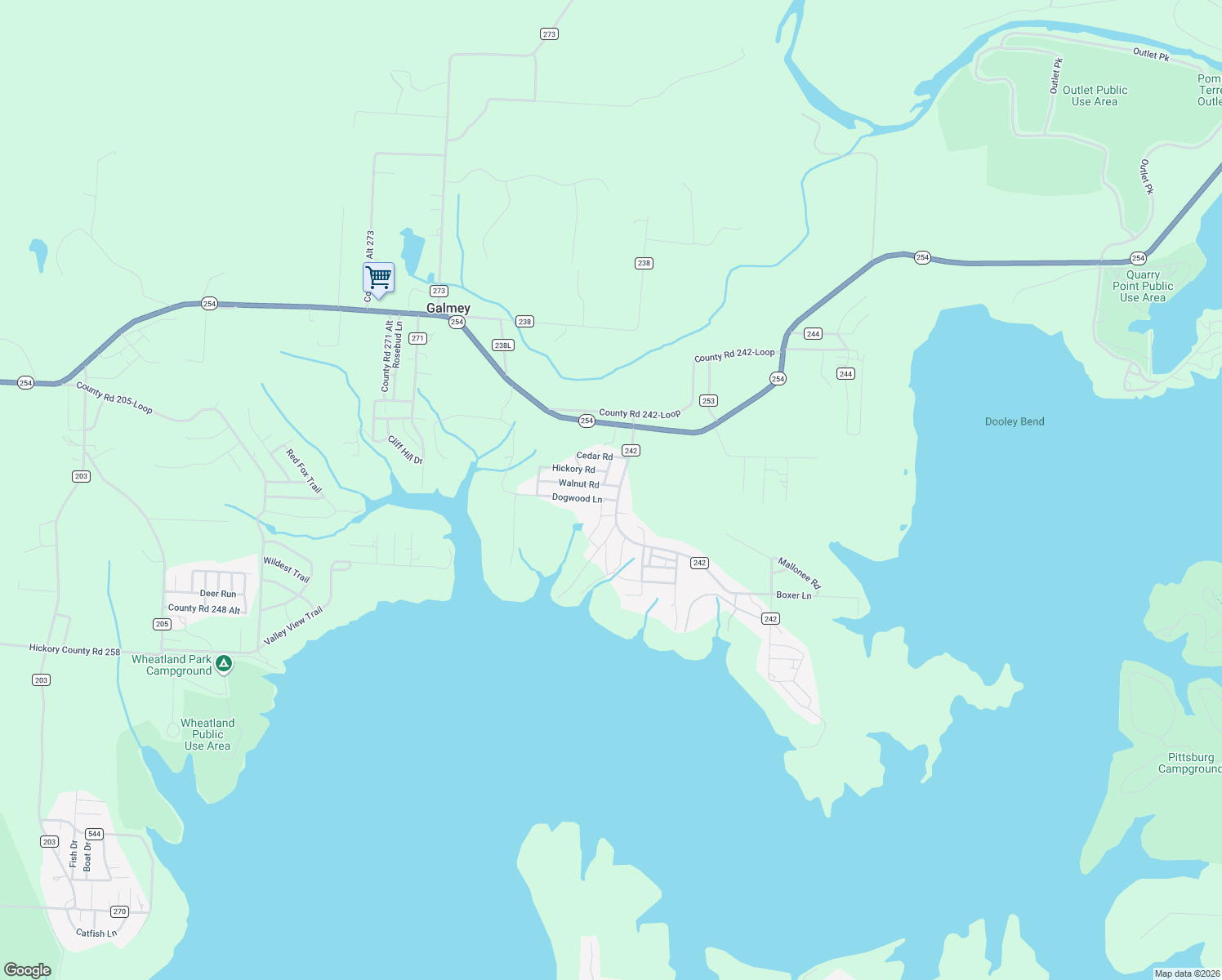 map of restaurants, bars, coffee shops, grocery stores, and more near 21734 Hickory Road in Wheatland
