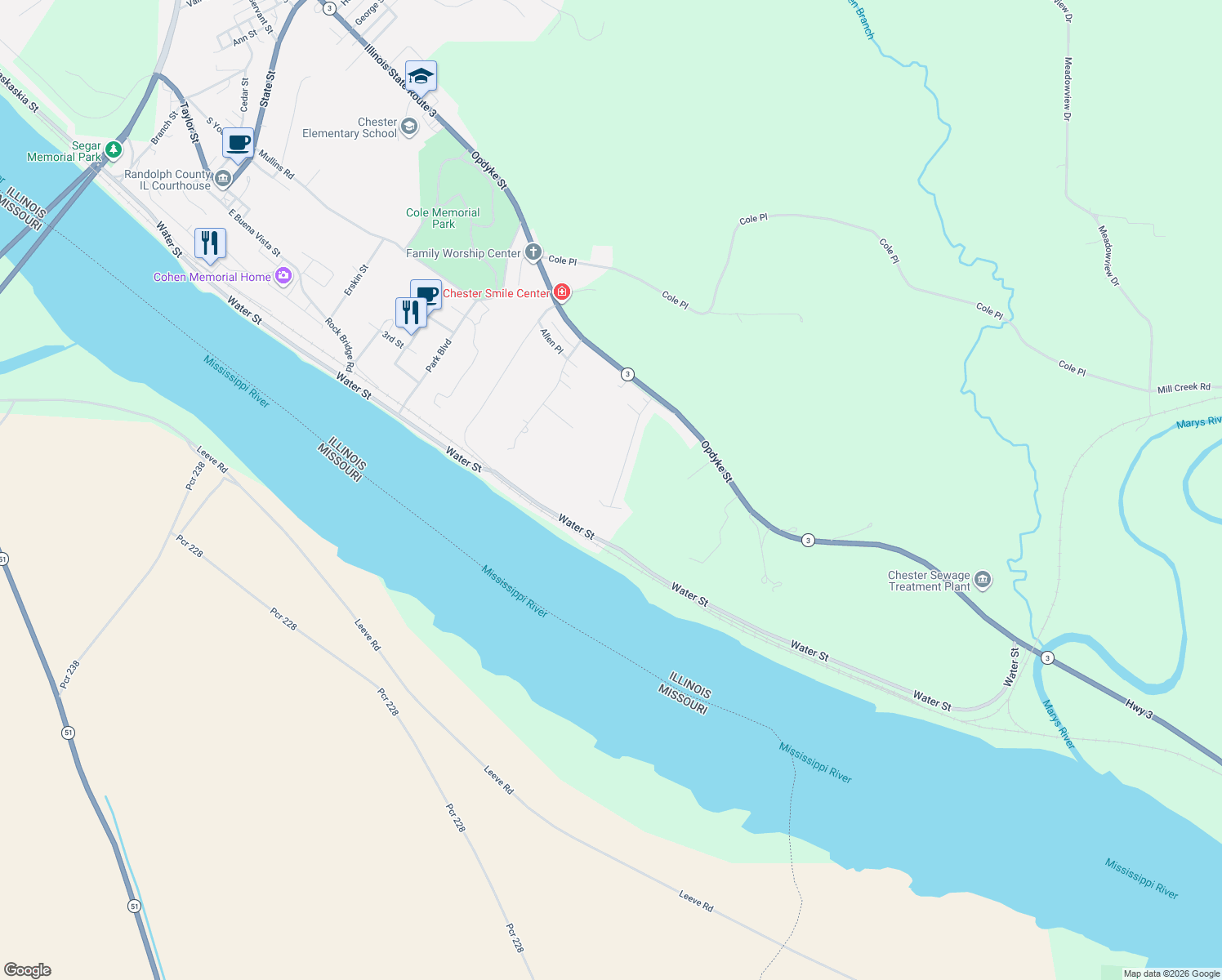 map of restaurants, bars, coffee shops, grocery stores, and more near 230 Ridge Drive in Chester