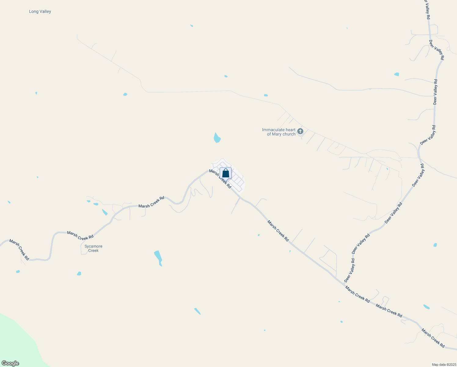 map of restaurants, bars, coffee shops, grocery stores, and more near 16711 John Marsh Road in Brentwood