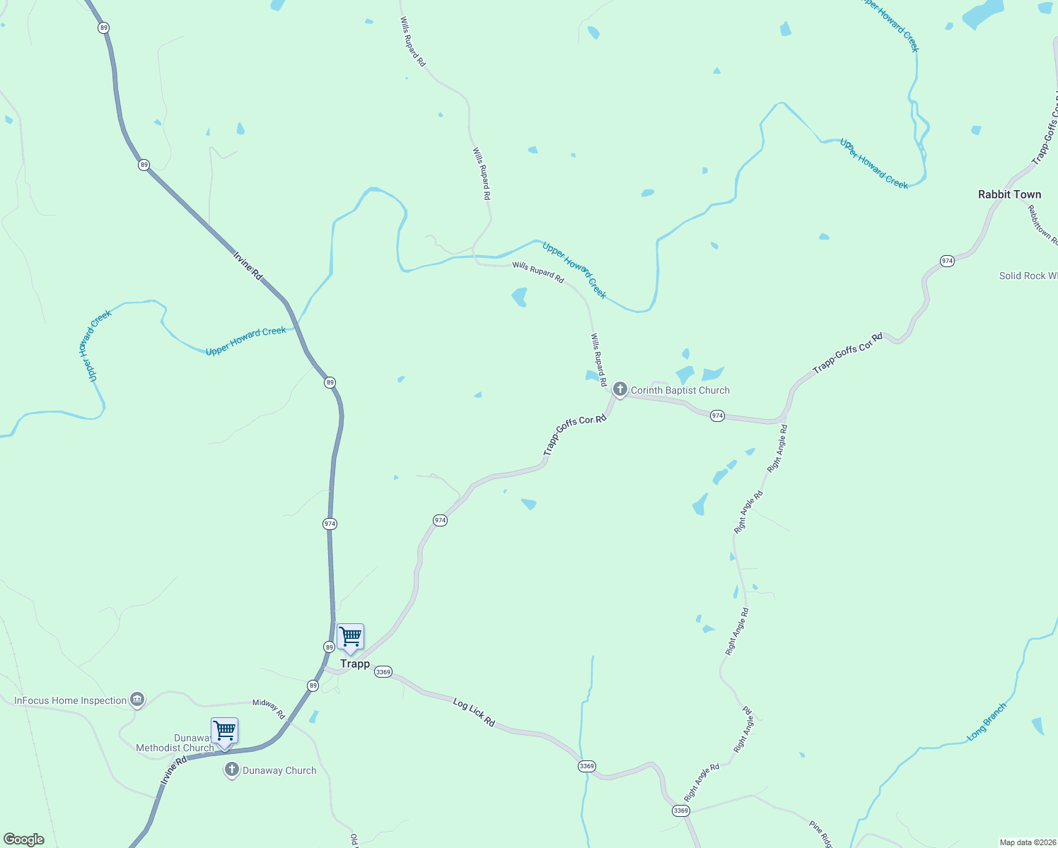 map of restaurants, bars, coffee shops, grocery stores, and more near 1050 Trapp Goffs Corner Road in Winchester