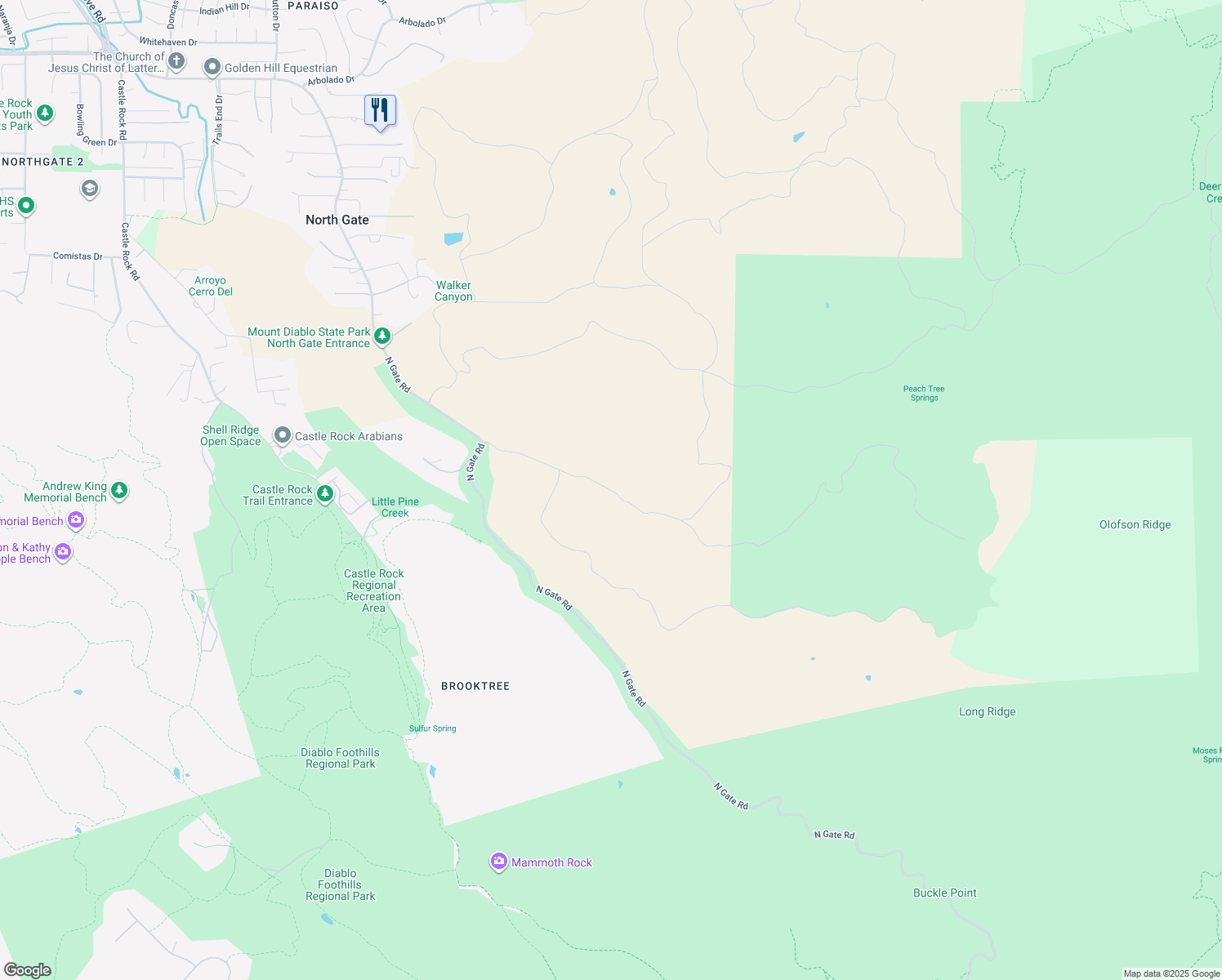 map of restaurants, bars, coffee shops, grocery stores, and more near in Walnut Creek