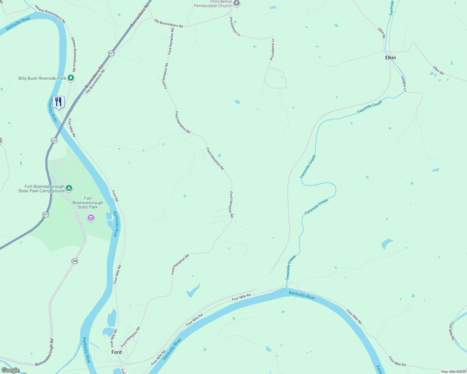 map of restaurants, bars, coffee shops, grocery stores, and more near 1508 Ford Hampton Road in Winchester
