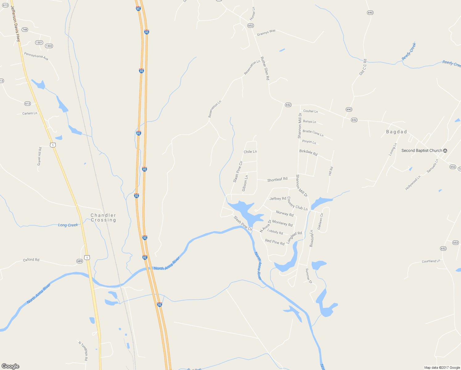 map of restaurants, bars, coffee shops, grocery stores, and more near 26427 Slash Pine Circle in Ruther Glen