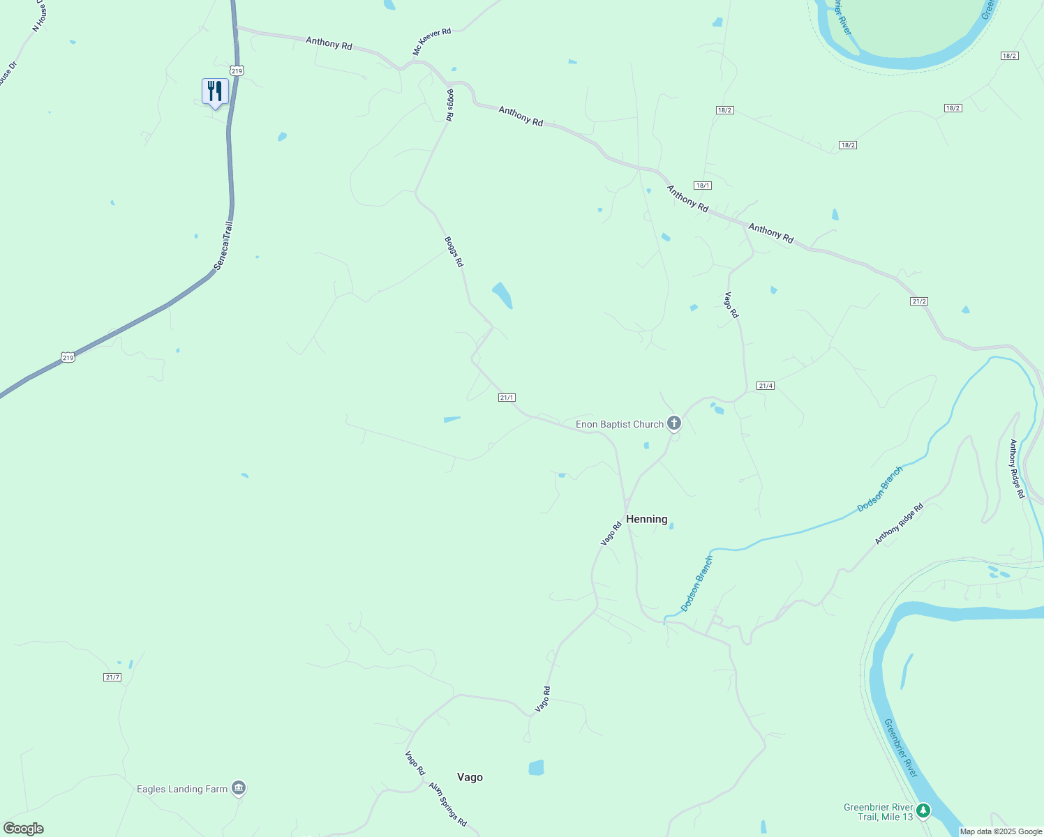 map of restaurants, bars, coffee shops, grocery stores, and more near 655 Boggs Road in Frankford