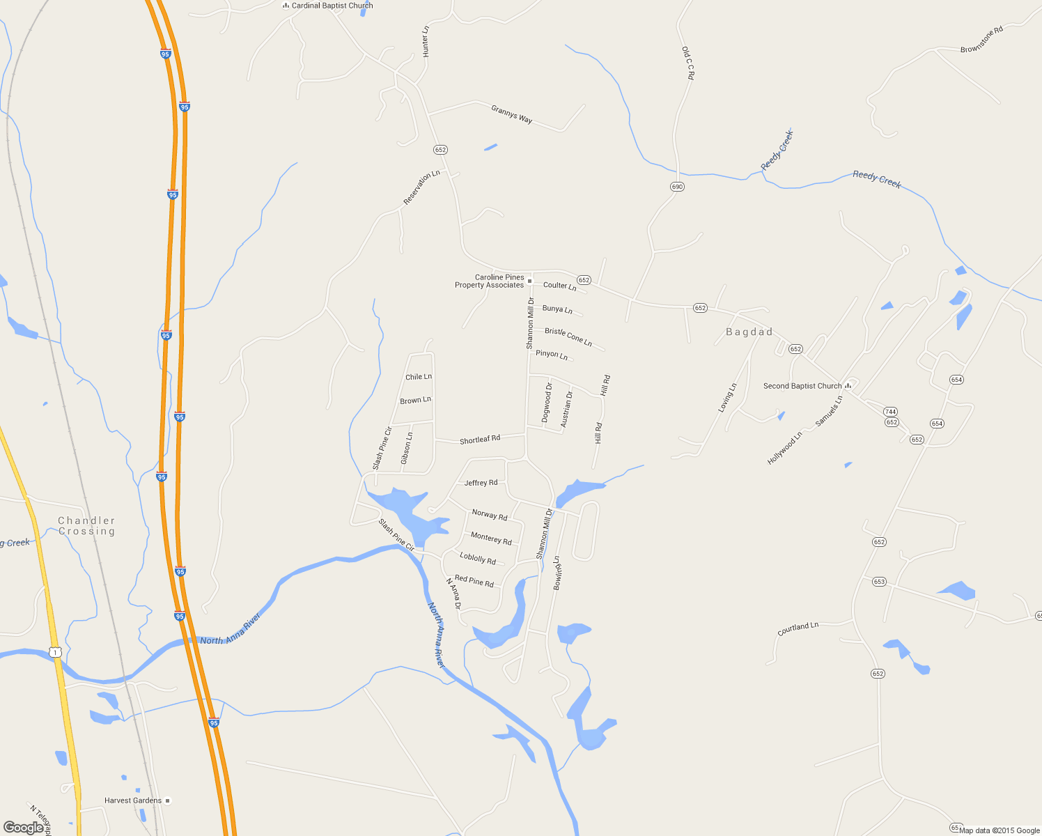 map of restaurants, bars, coffee shops, grocery stores, and more near 26280 Shannon Mill Drive in Ruther Glen